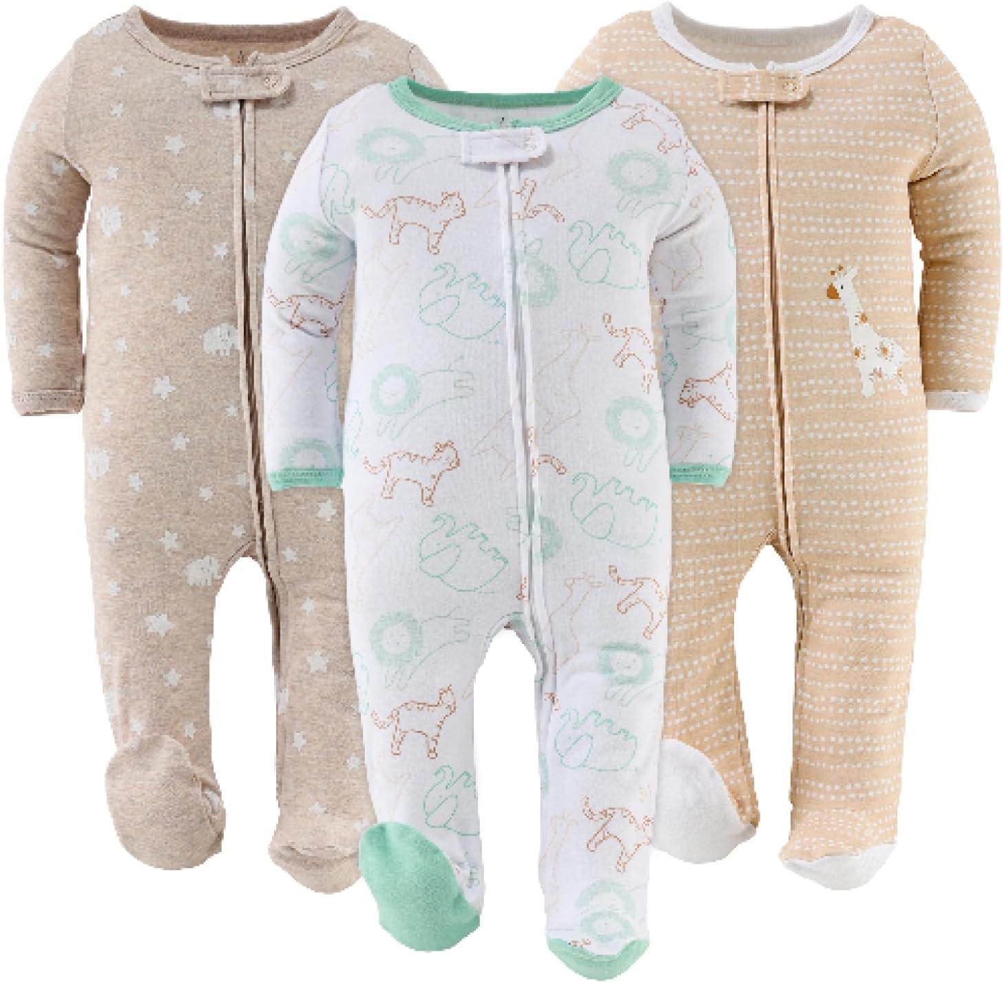 The Peanutshell Baby Sleepers Set - 3-Piece Safari