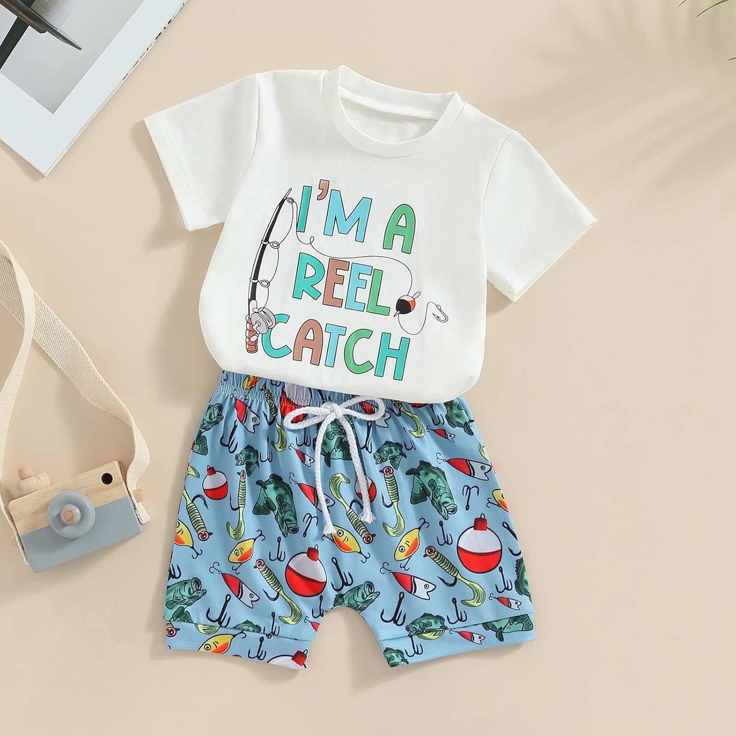 Meiweileya Toddler Boys Elastic Shorts Set