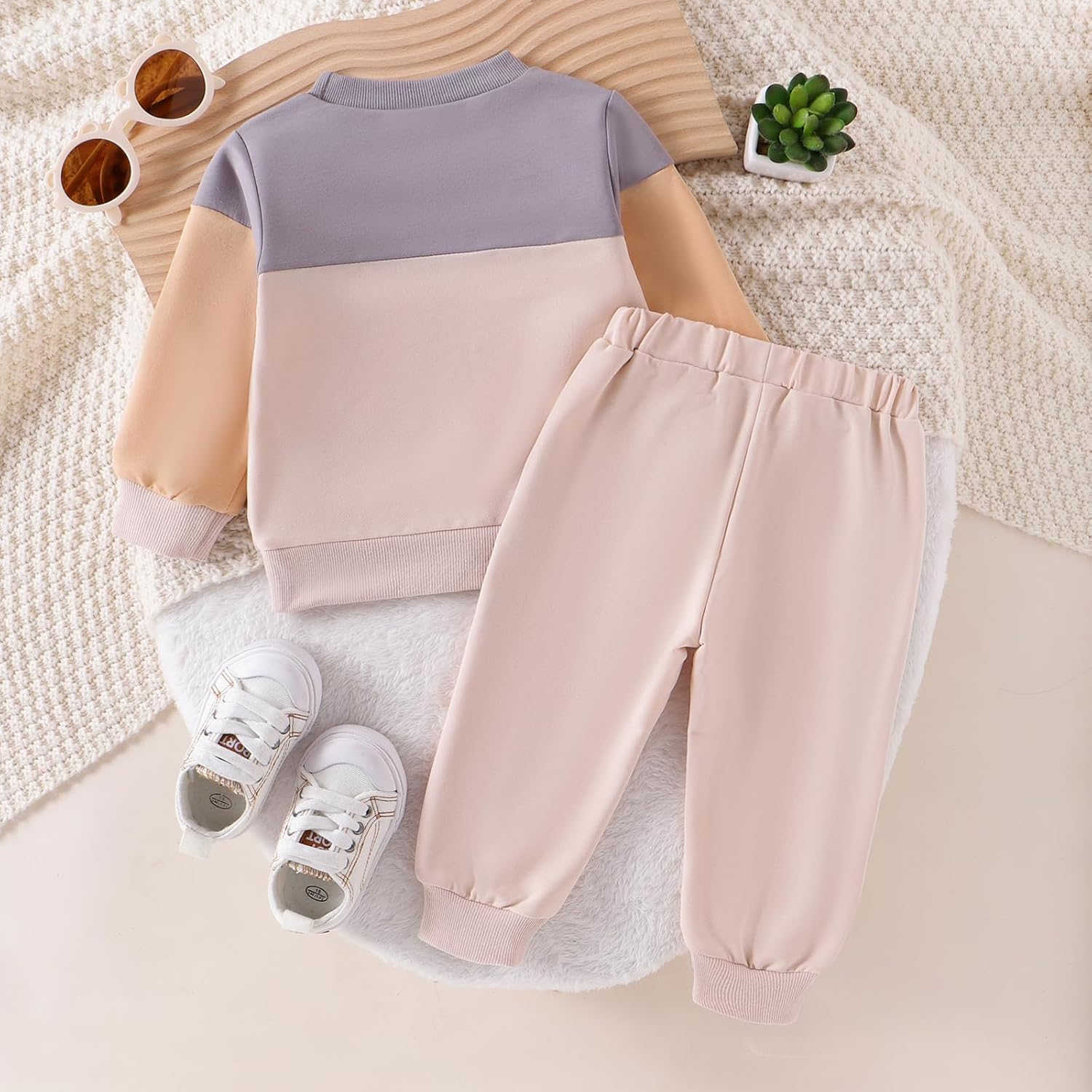 Patchwork Falling Kids Pants Set