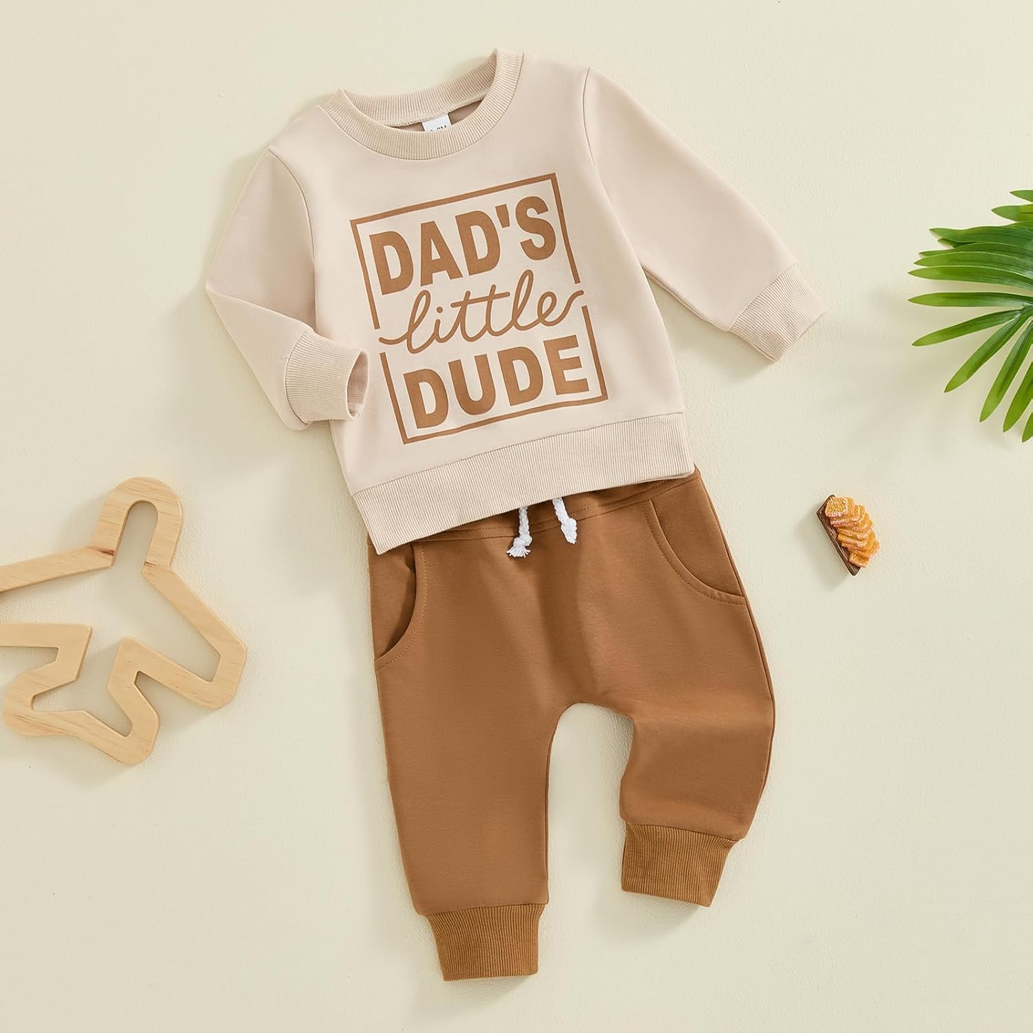 Baorji Toddler Fall Outfits 2-Piece Set - Daddys Little Dude Design