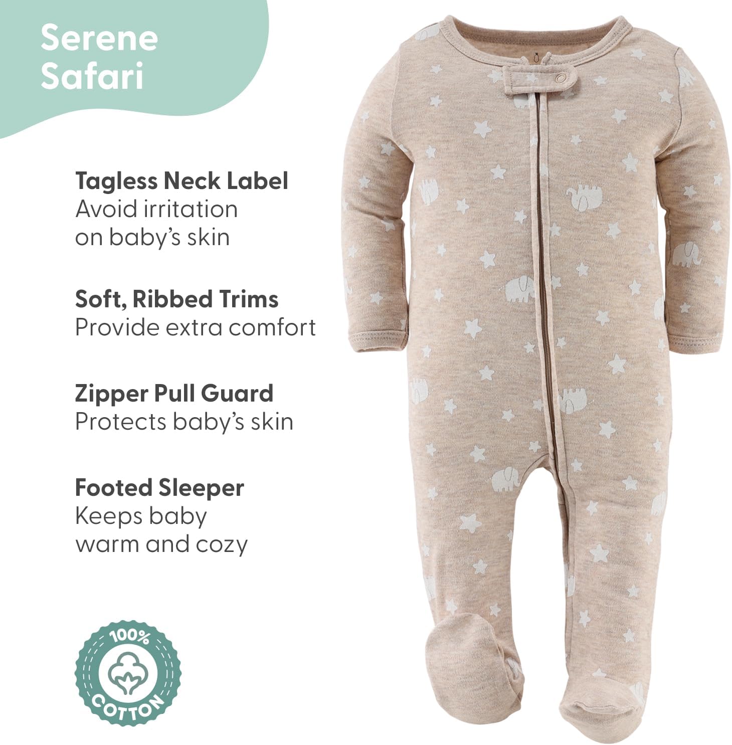 The Peanutshell Baby Sleepers Set - 3-Piece Safari