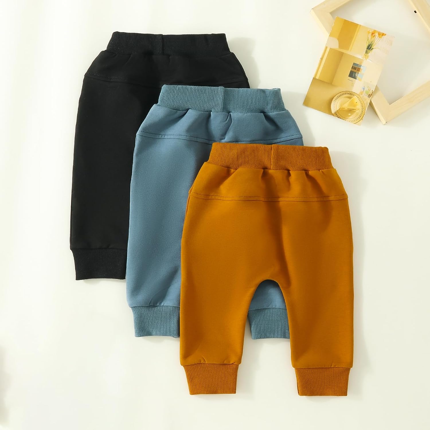 BOIBOKOKO 3PCS Toddler Boy Winter Jogger Pants