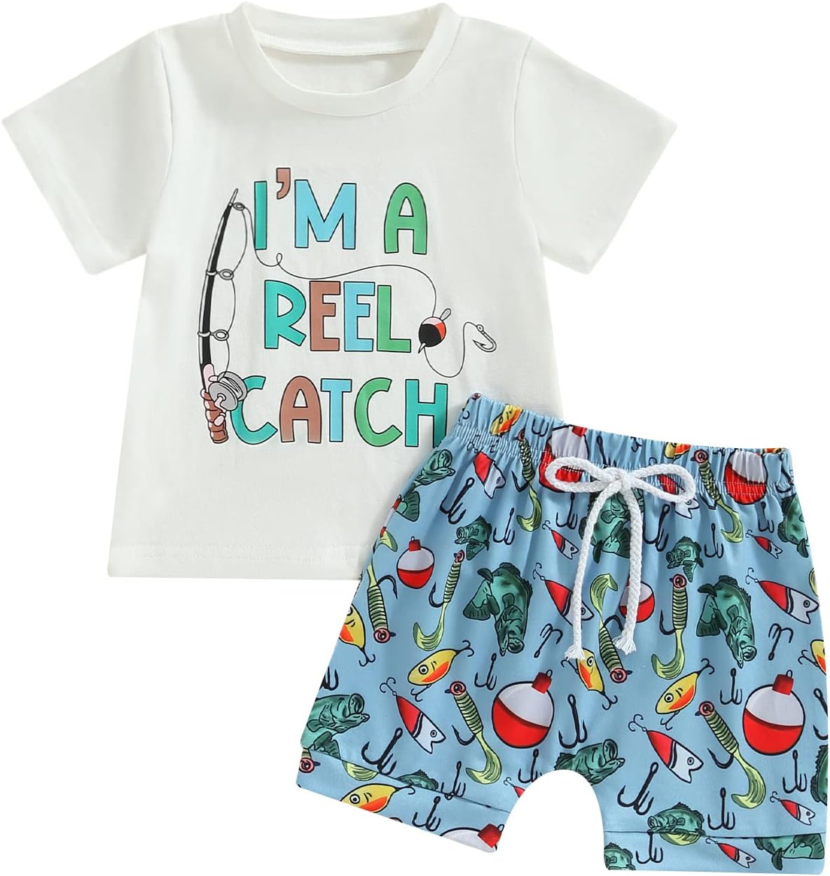 Meiweileya Toddler Boys Elastic Shorts Set