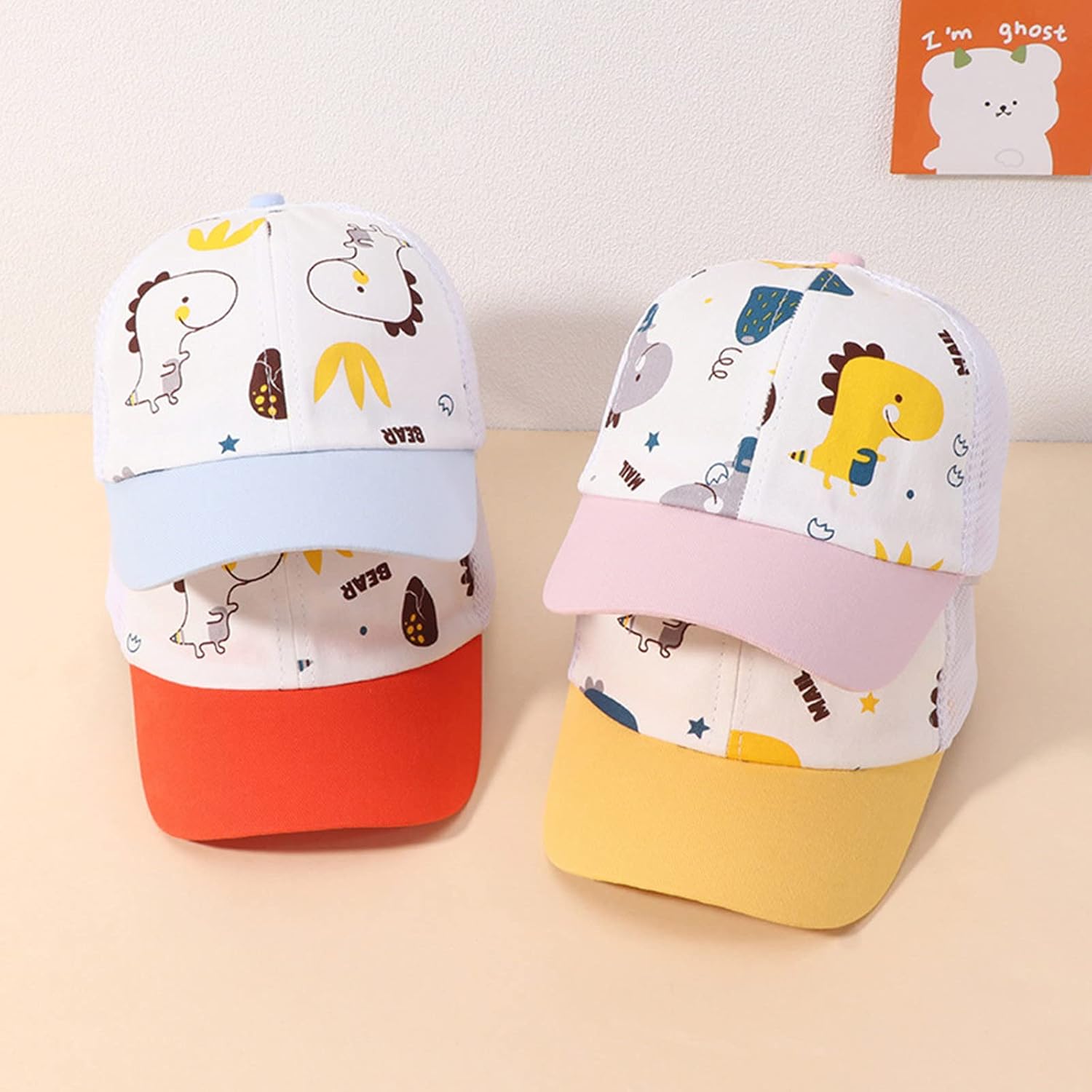 Generic Toddler Boys Girls Cute Cartoon Breathable Dinosaur Sun Hat Winter Gloves Set