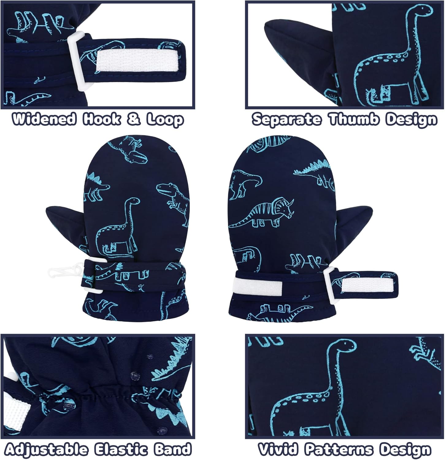 Olreco Toddler Waterproof Mittens Gloves - Warm Durable and Waterproof for Winter
