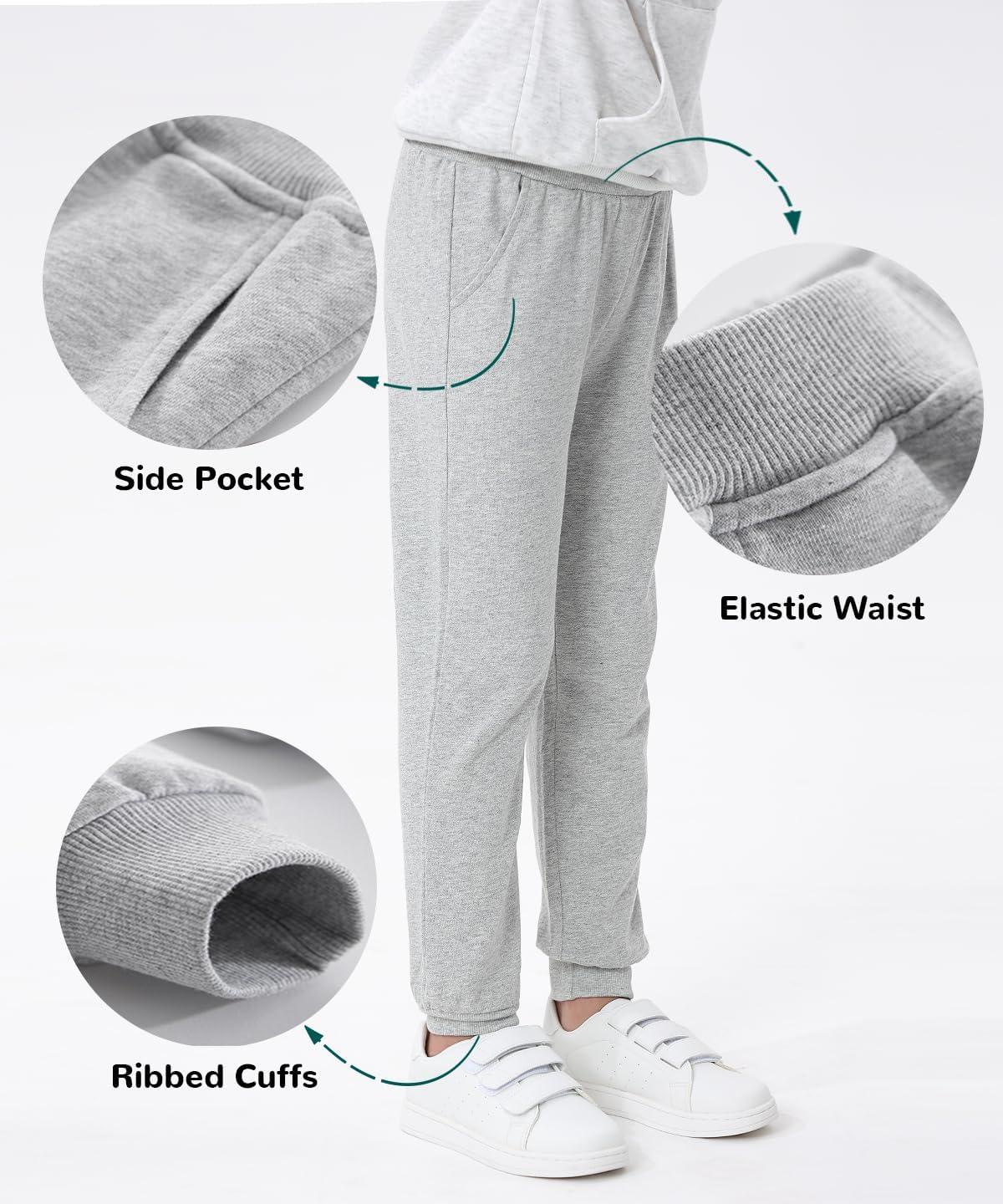 GFQLONG Toddler Boys 2-Pack Cotton Active Jogger Sweatpants