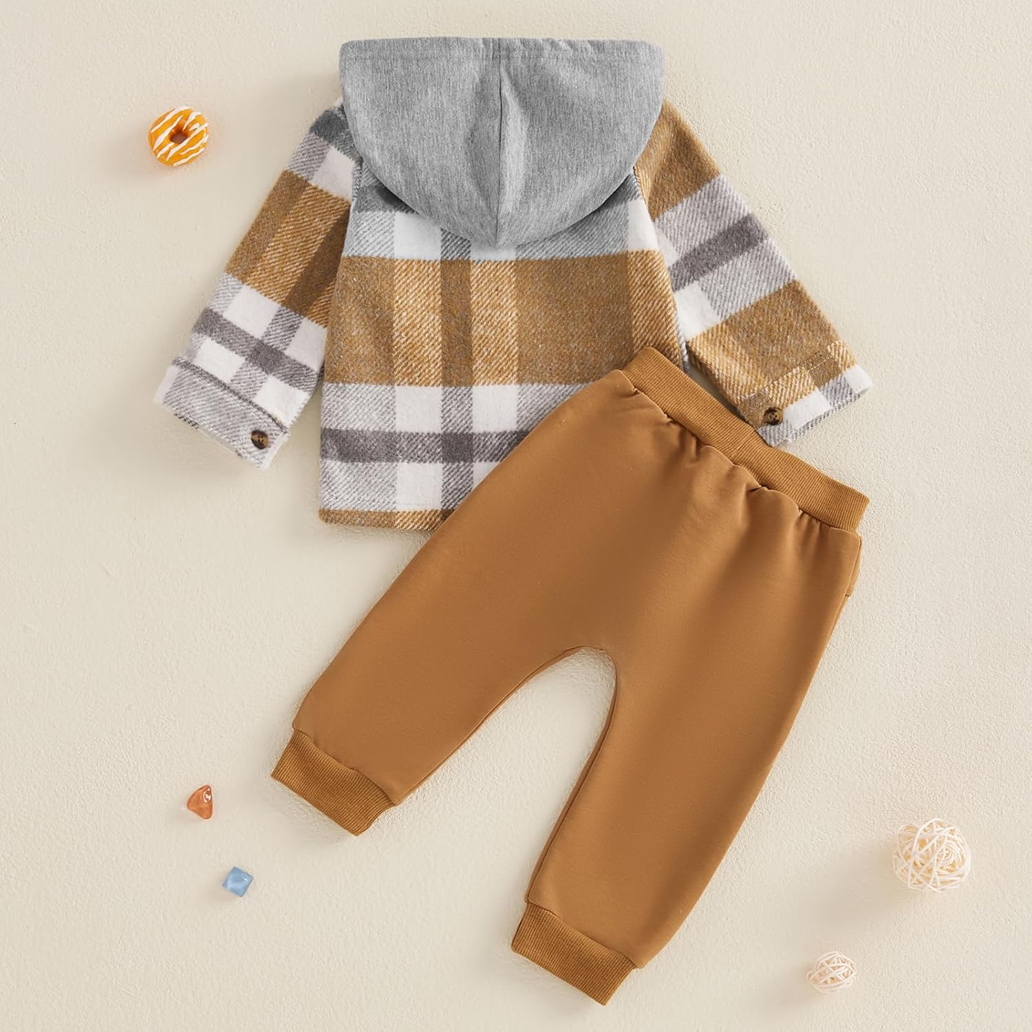 Little Boy Plaid Hoodie Set