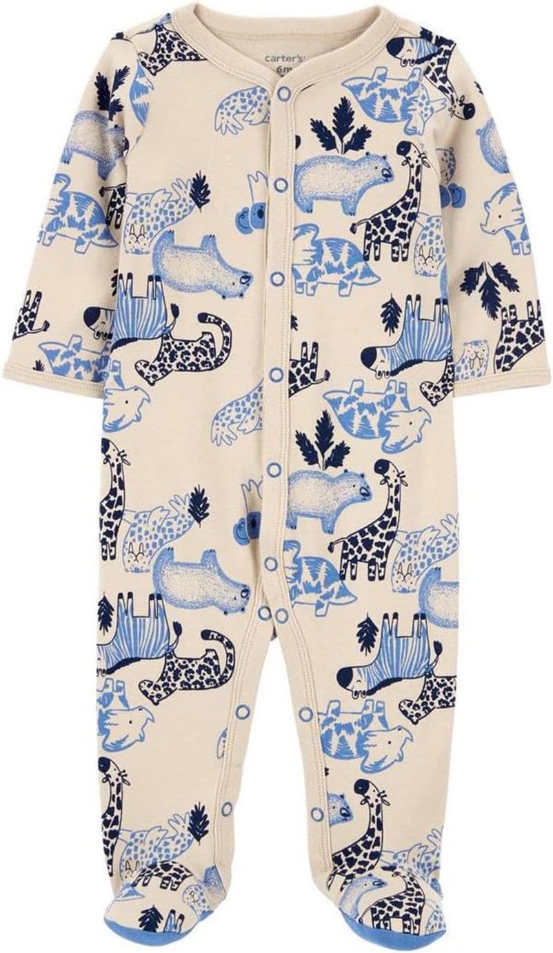 Carters Baby Boys 1 Piece Footed Sleepers Beautiful Blue Animals 3 Months