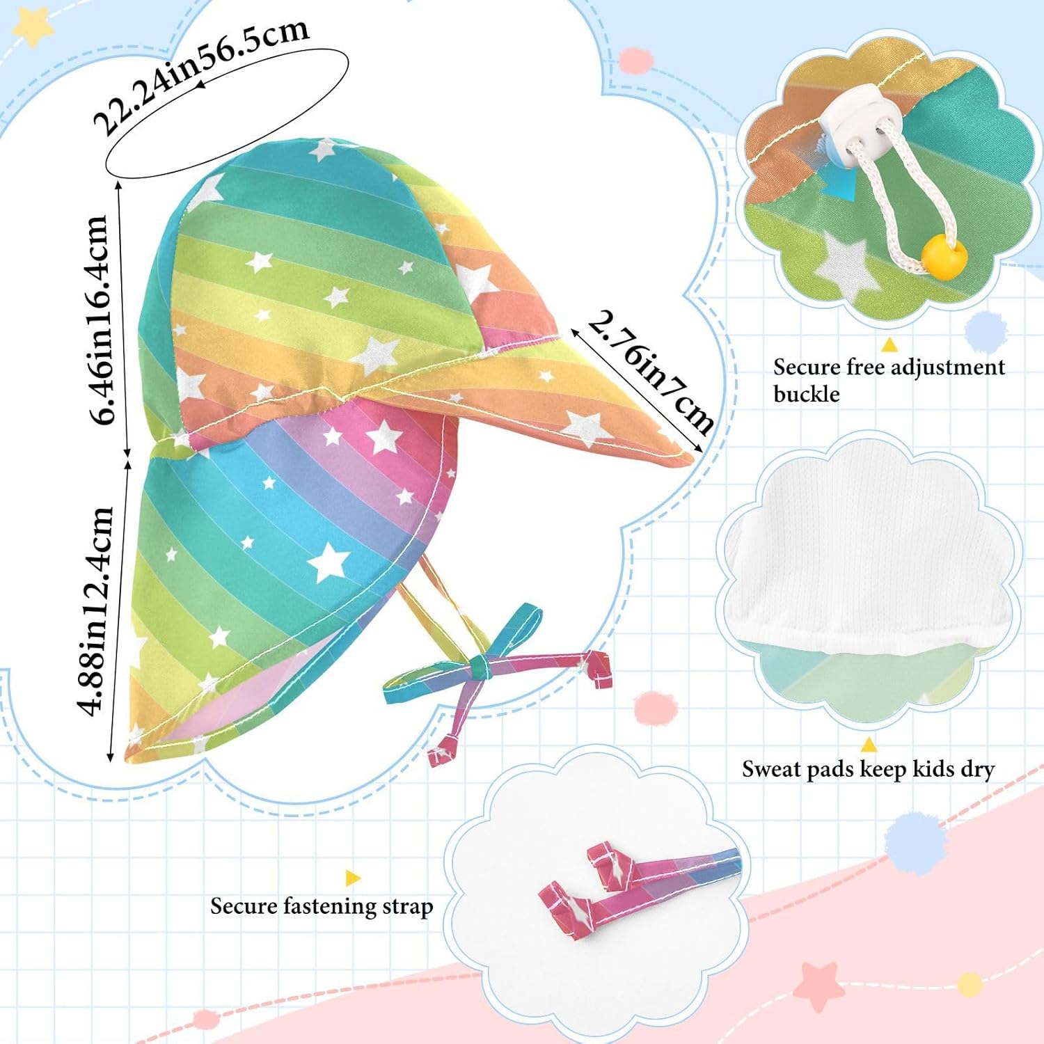 Adjustable UPF 50 Baby Beach Hat