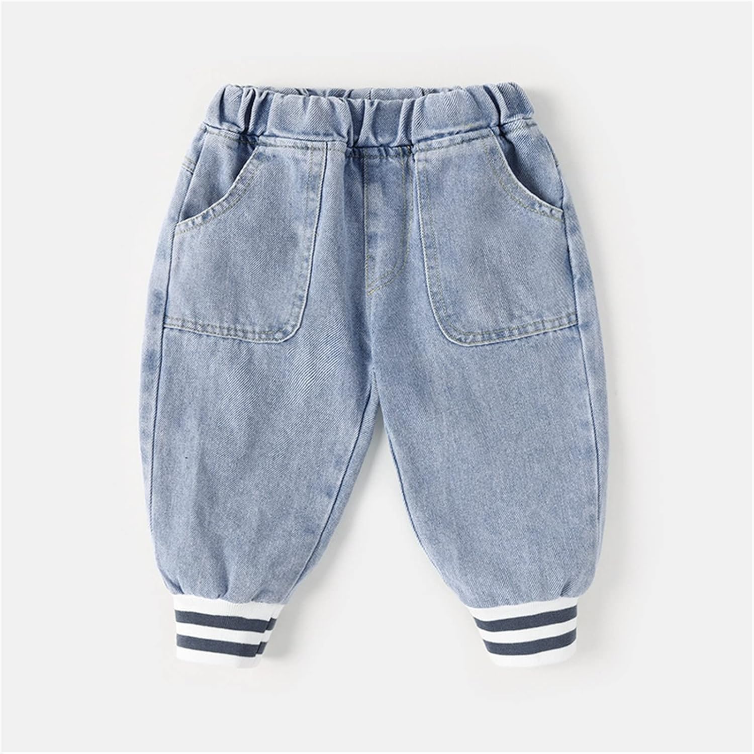 Light Blue Patchwork Pajama Pants for Newborn Boys