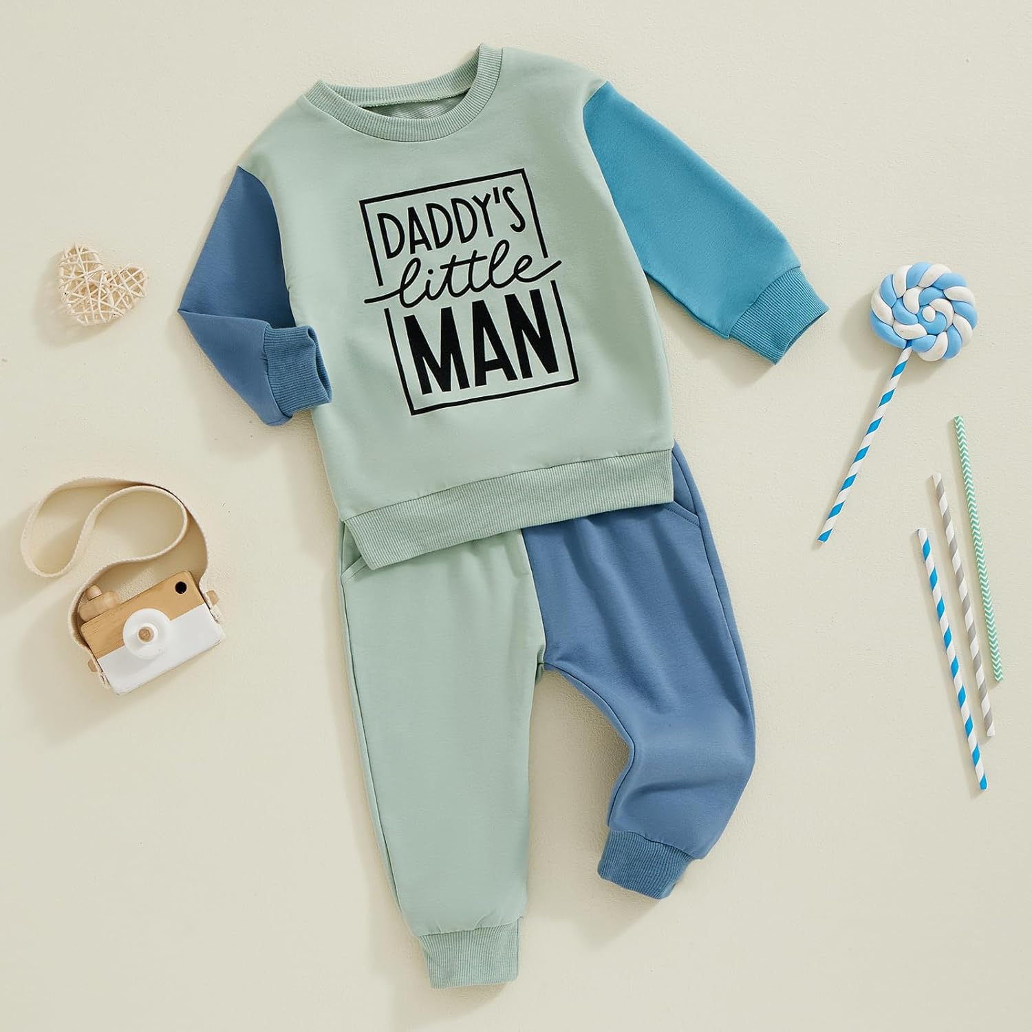 Baby Boy Contrast Letter Print Outfit