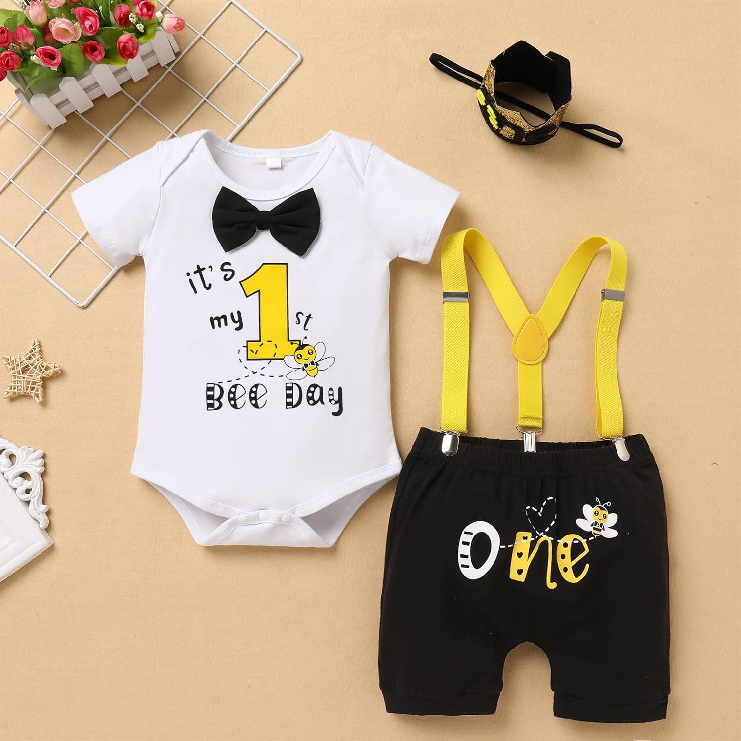 Bee Day Toddler Romper Set