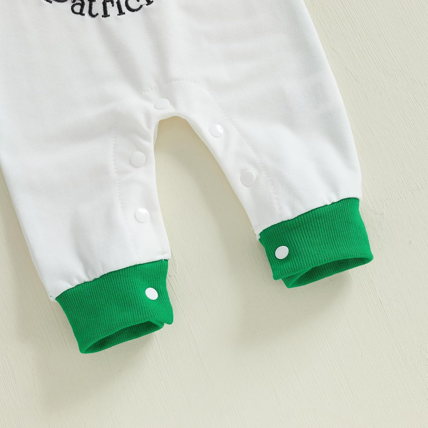 Newborn Baby Boy St Patricks Day Four-Leaf Clover Romyper