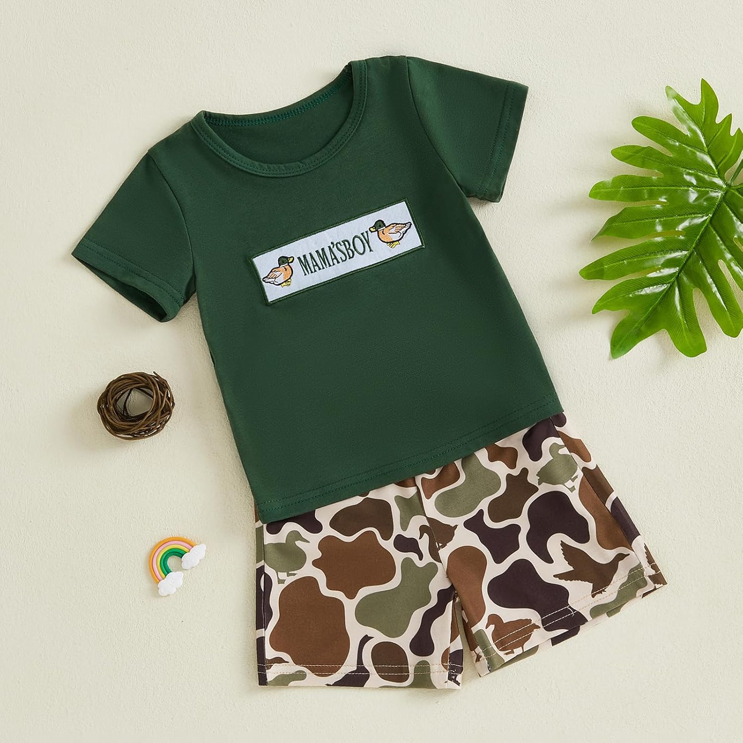 Lucikamy Toddler Boys Mallard Duck Hunting Outfit Summer