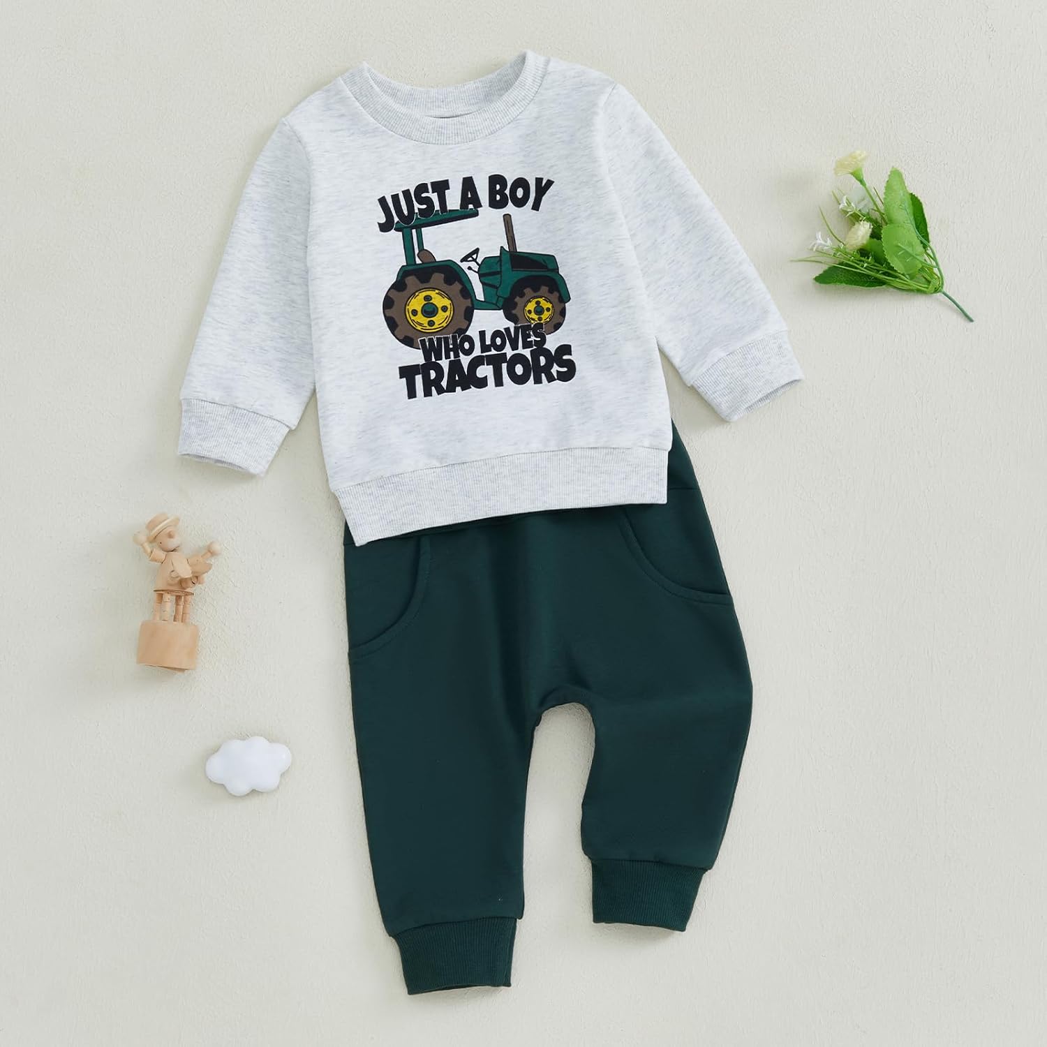 Awevudst Baby Boy Tractor Letter Set