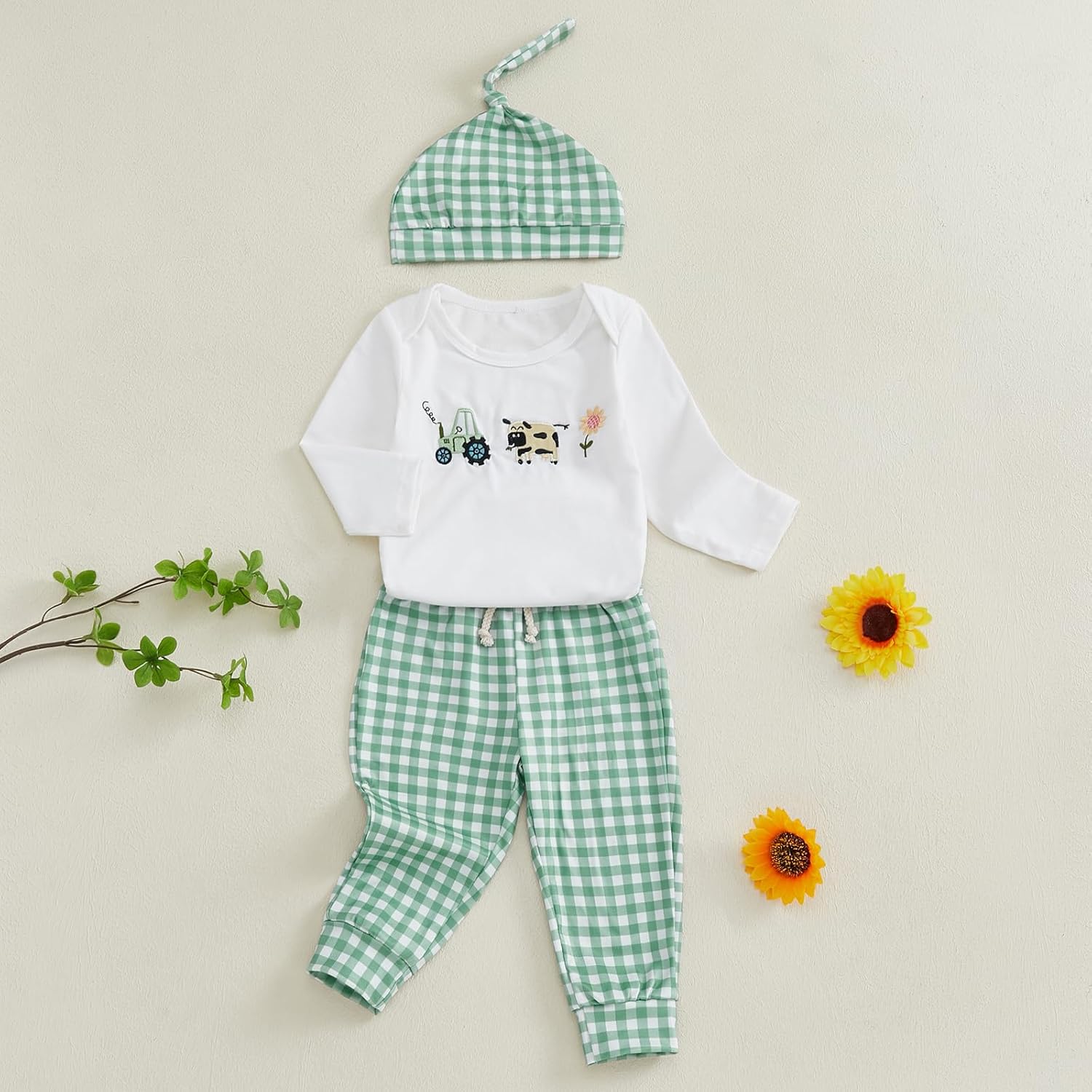 Adorable Newborn Boys Pants Set Romper - Soft and Fashionable