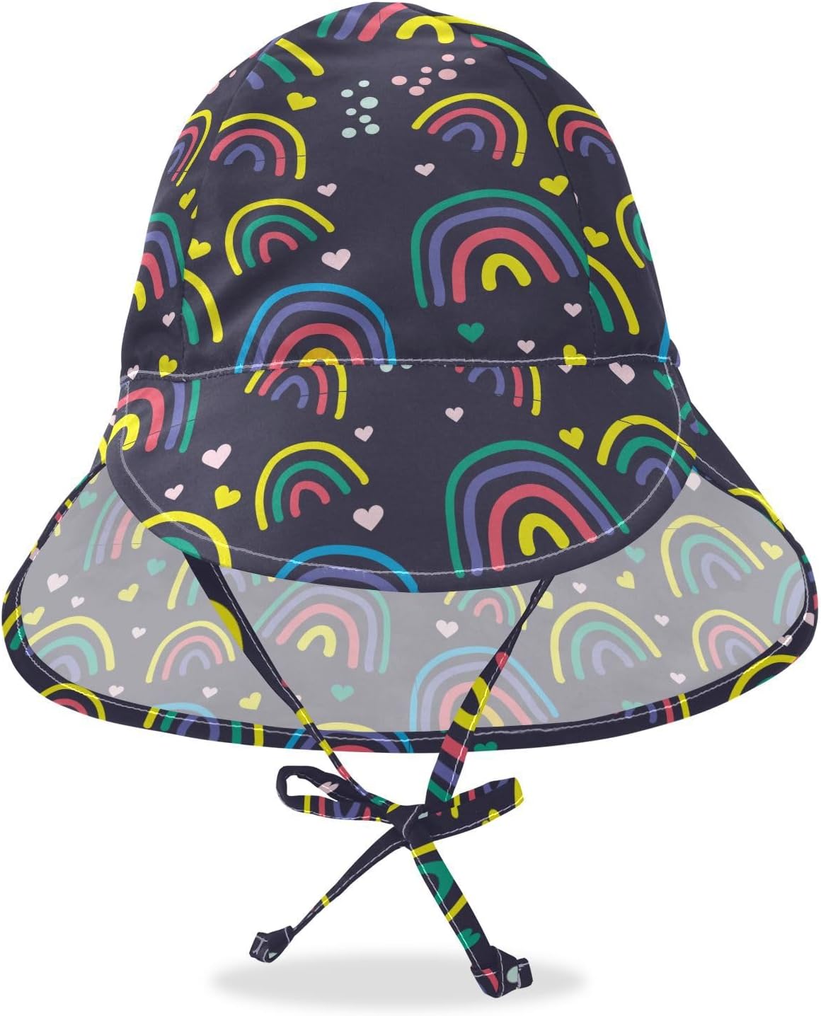Seamless Pattern Rainbow Baby Beach Hats Toddler Boy