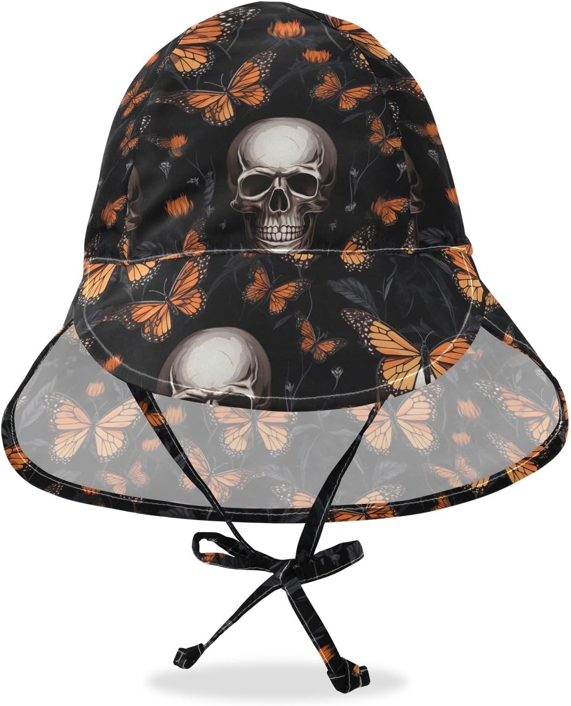 J JOYSAY Skull Butterflies Toddler Sun Hat UPF 50