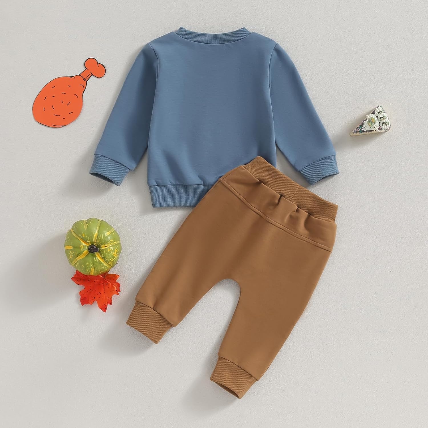 My First Thanksgiving Toddler Boy Outfit Turkey Long Sleeve Sweater Pants