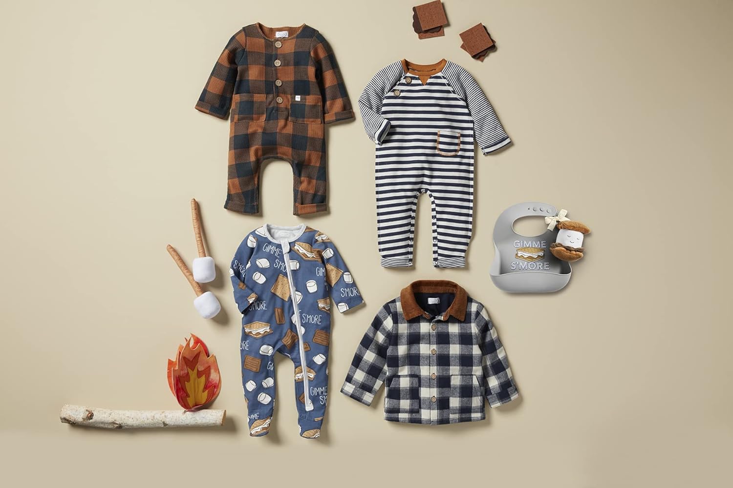 Mud Pie Baby Boys Smore Sleepers