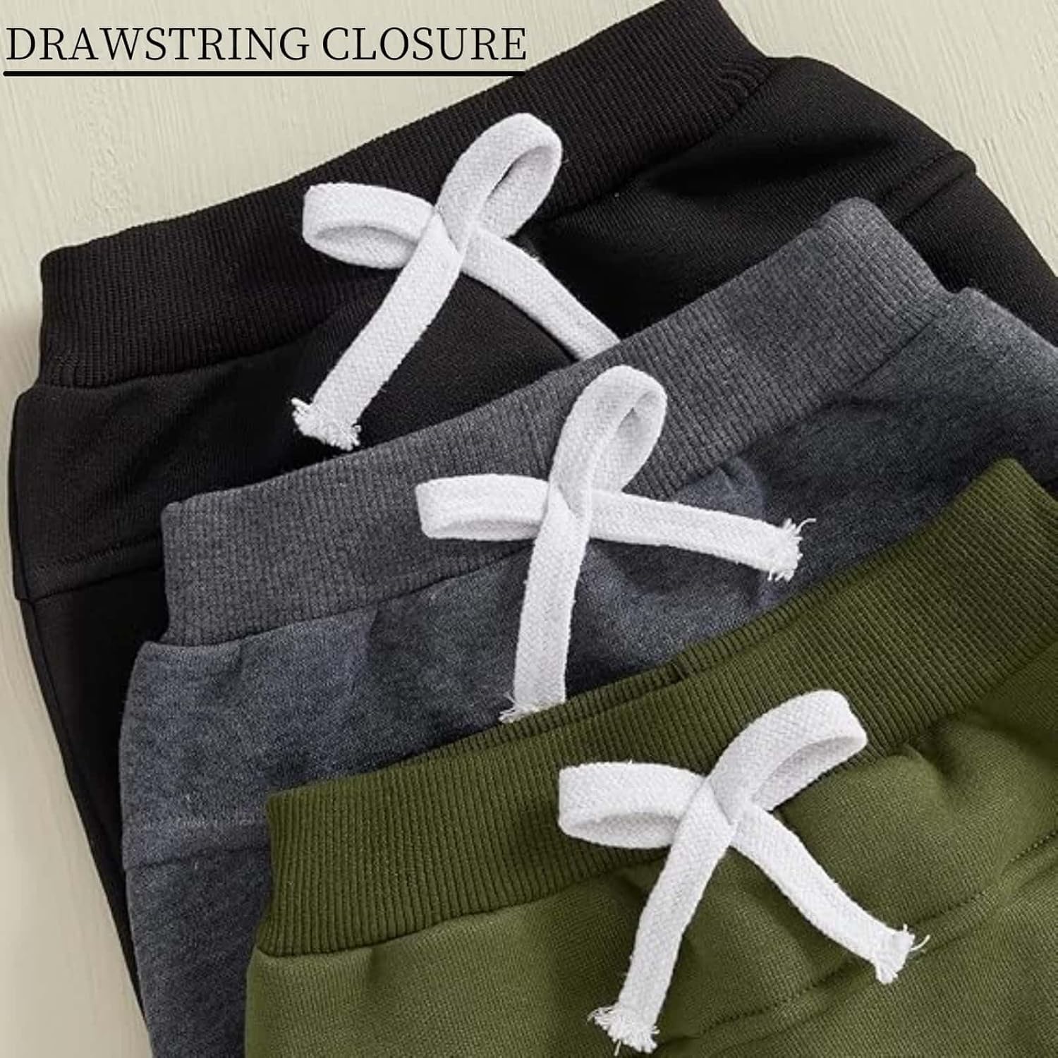 BBQiang Baby Boys 3 Pack Pull-on Jogger Pants Elastic Waist