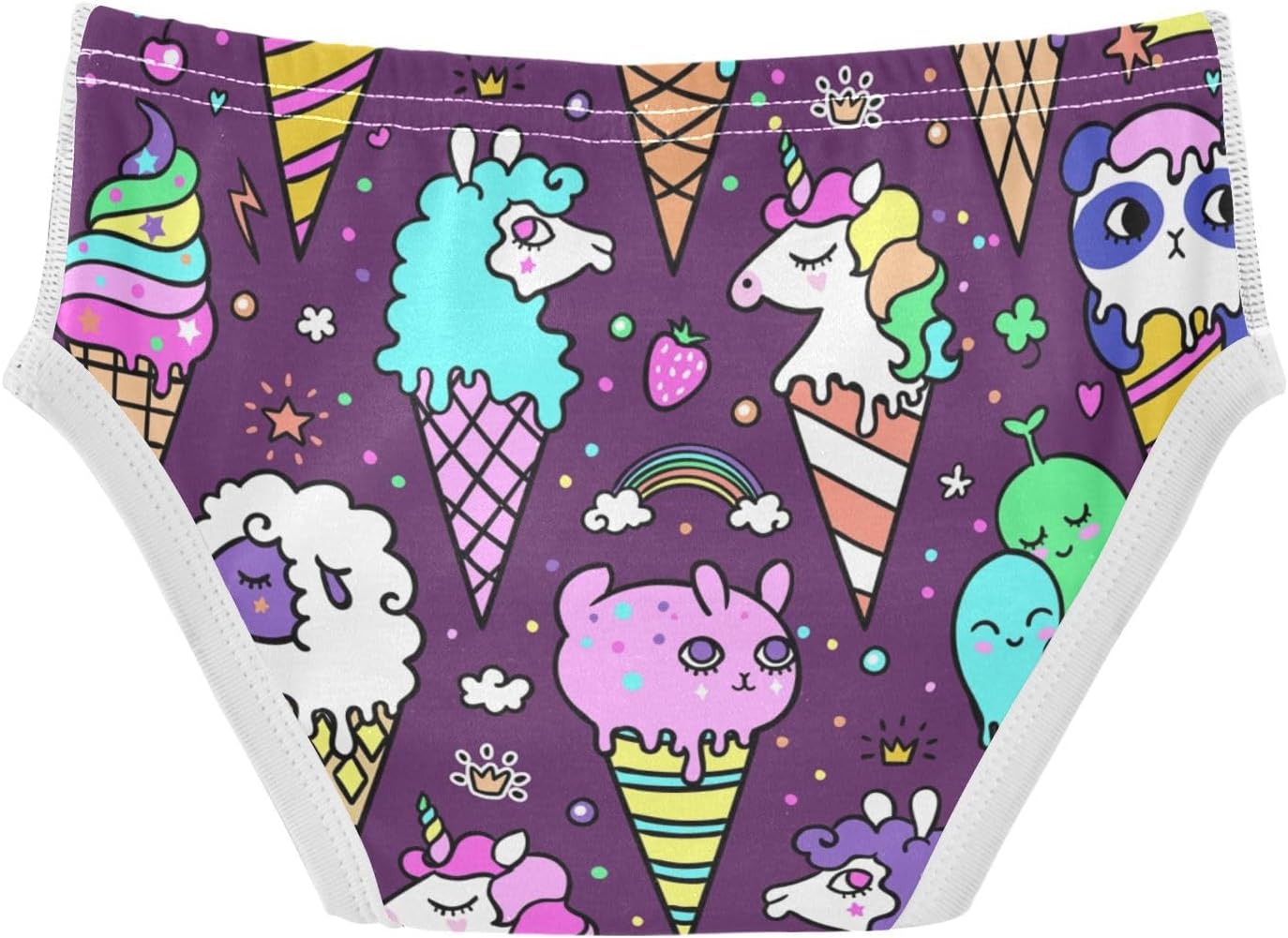 KLL Purple Unicorn Cute Animal Briefs for Boys