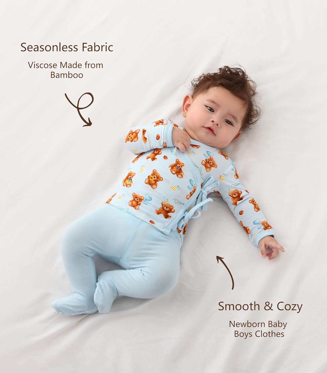 Exclusive Professional Newborn Boys Clothes Bamboo Viscose Kimono Sets