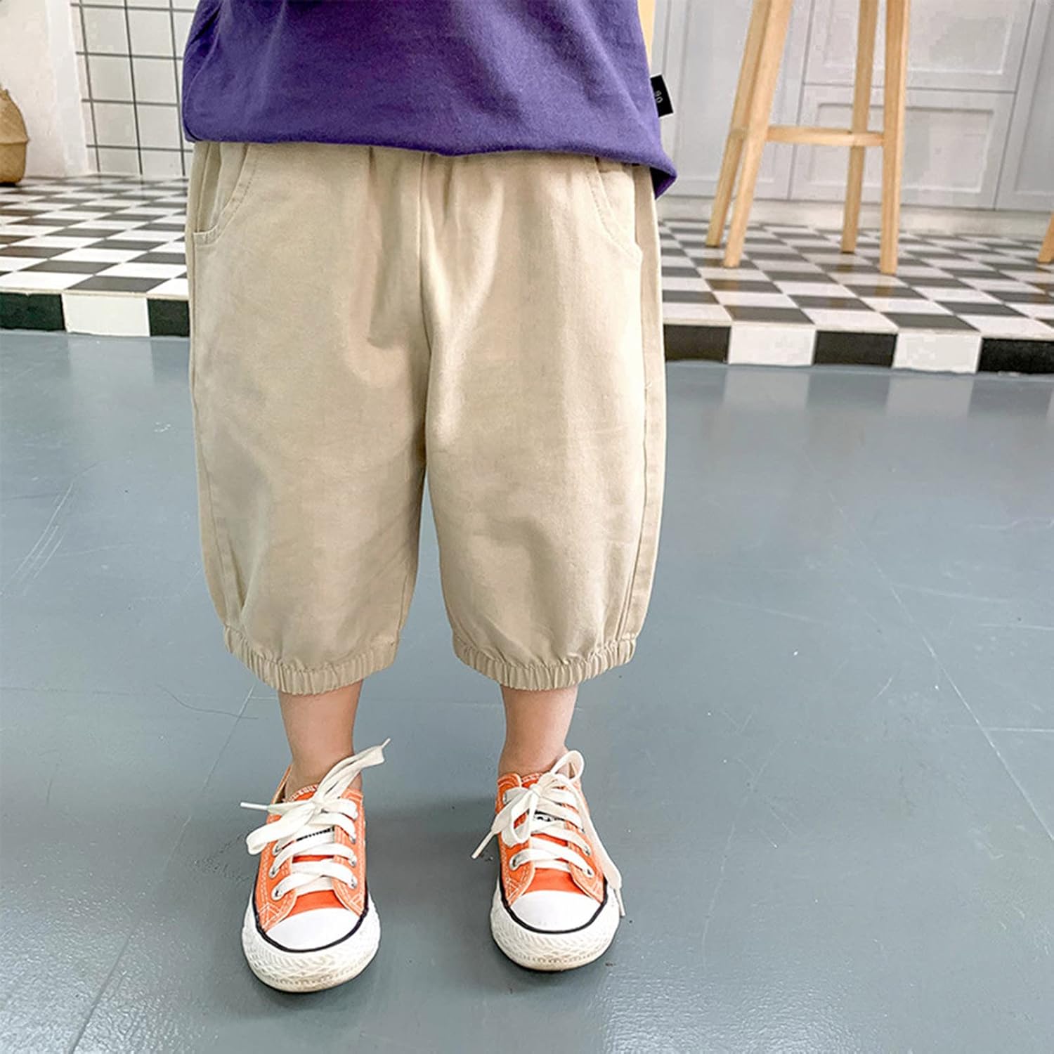 Jogger Pants for Kids Beige Pull-On Enjoyable Activity