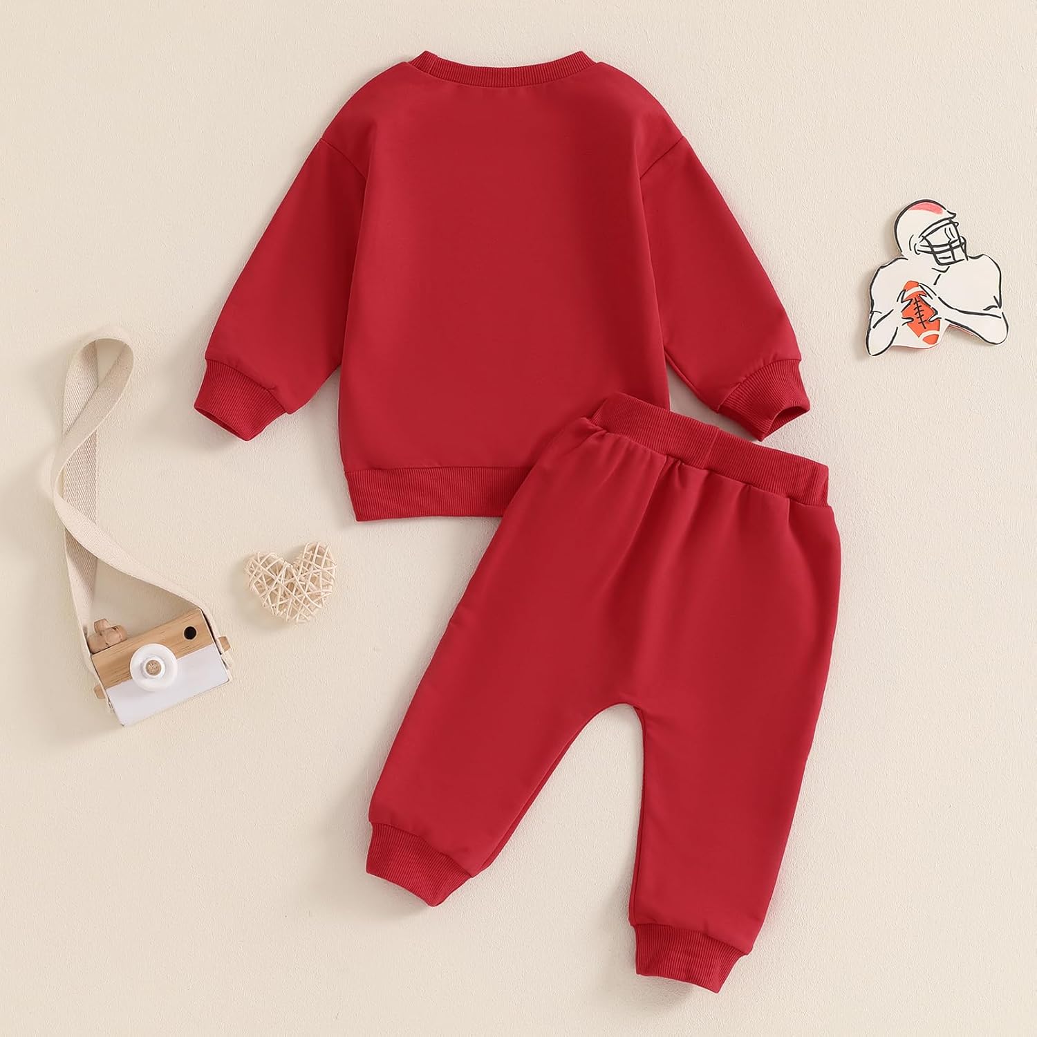 Toddler Boys Rugby Football Game Day Print Sweatshirt Pants Set