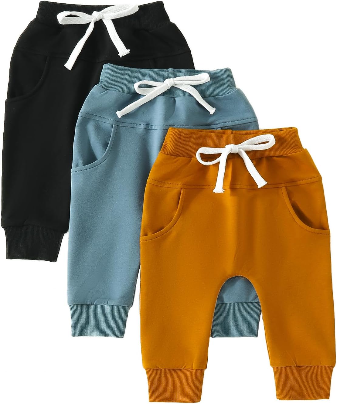 BOIBOKOKO 3PCS Toddler Boy Winter Jogger Pants