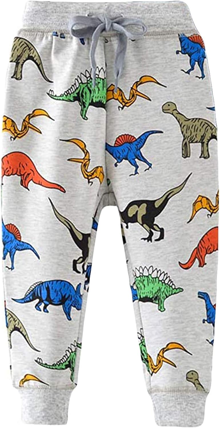 Soft Dinosaur Print Baby Boy Pants Elastic Jogger