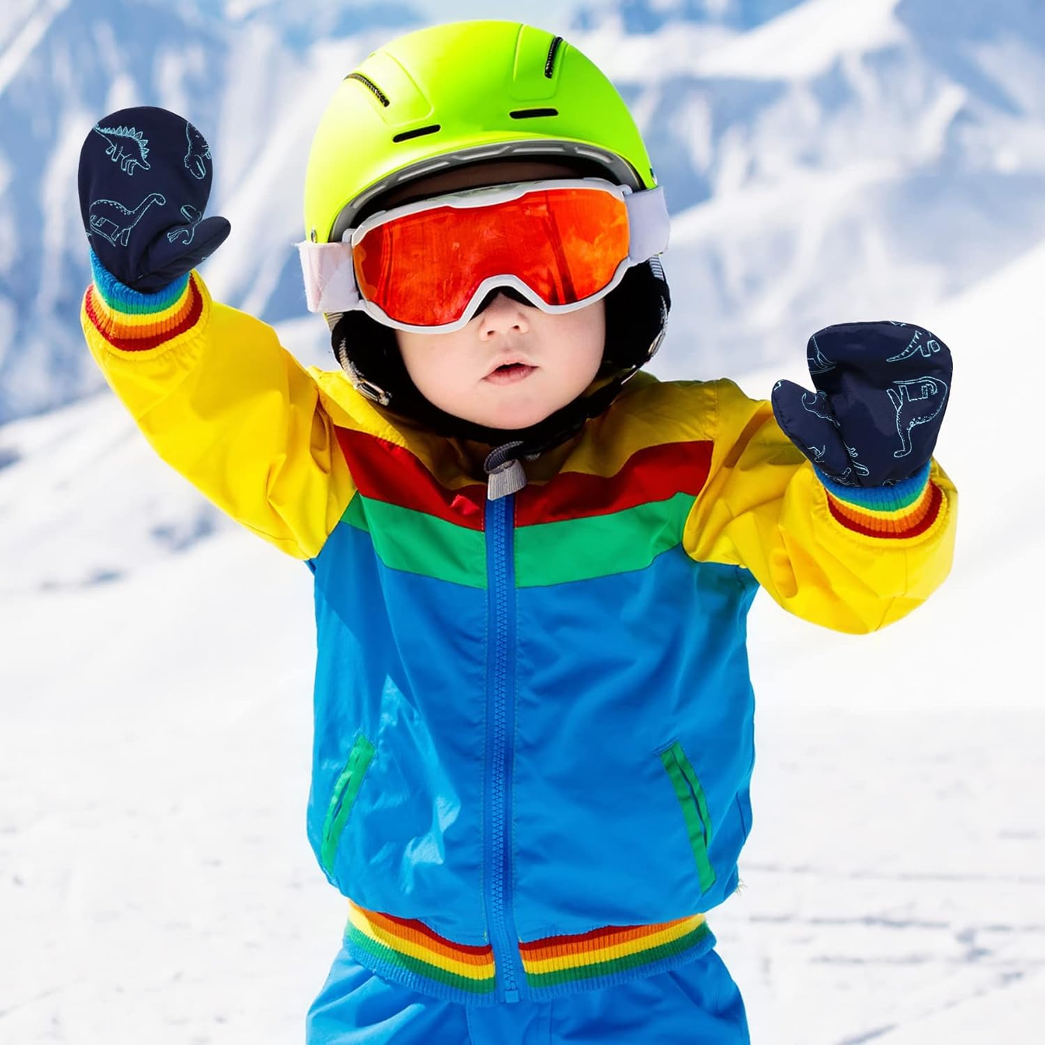 Olreco Toddler Waterproof Mittens Gloves - Warm Durable and Waterproof for Winter