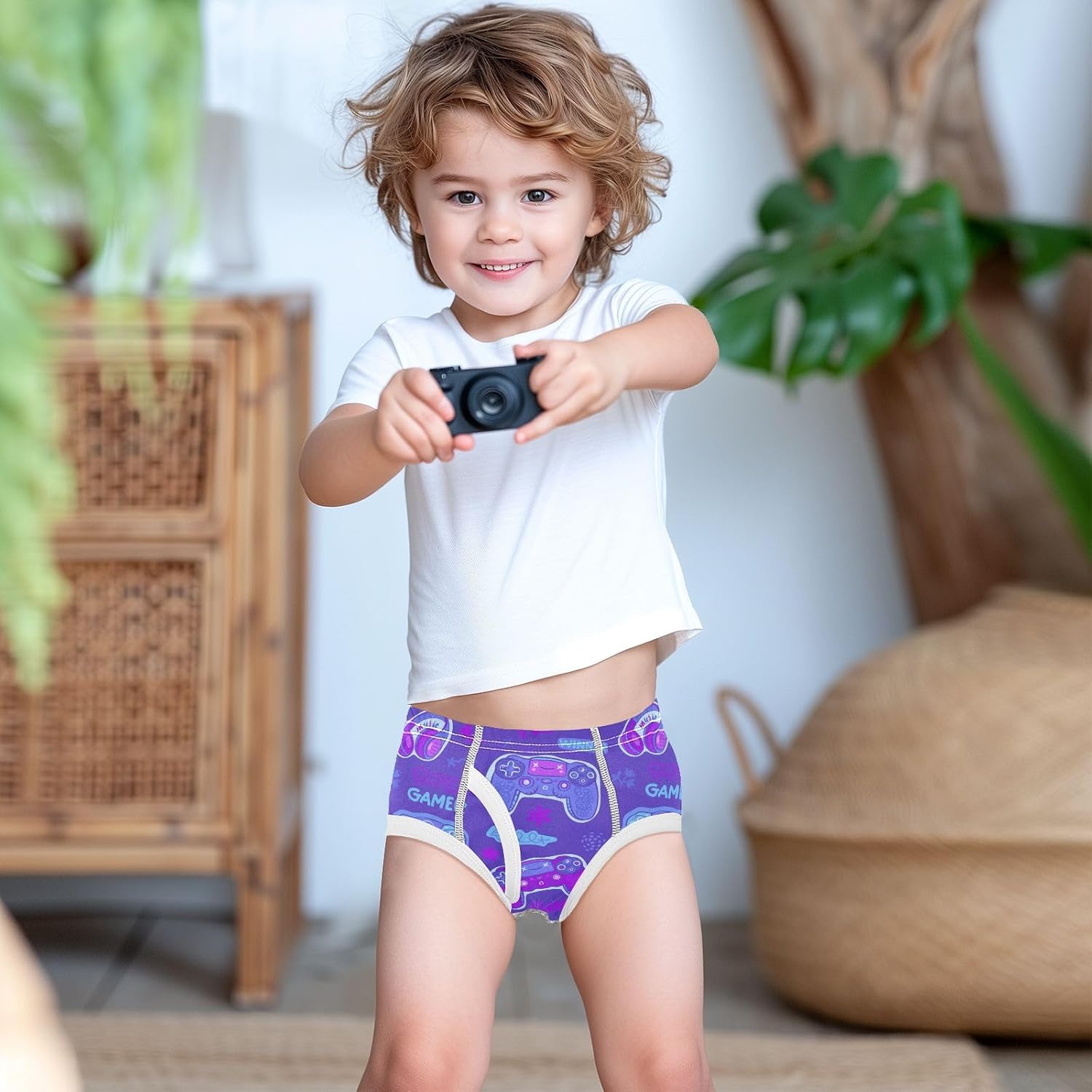 KLL Cute Pattern Joysticks Flowers Hearts Underwear for Toddler Boys 2T-8Y