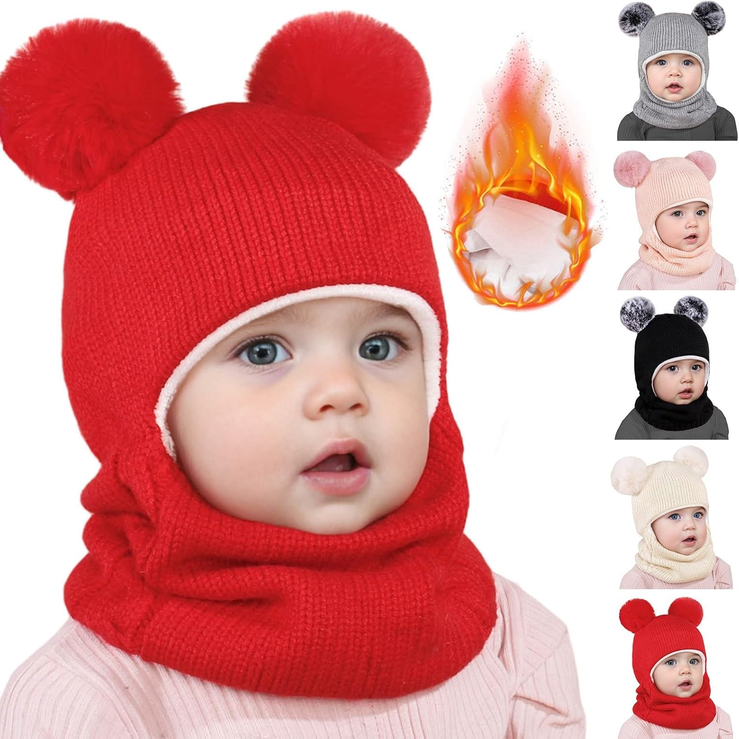 Winter Warm Baby Hat Set