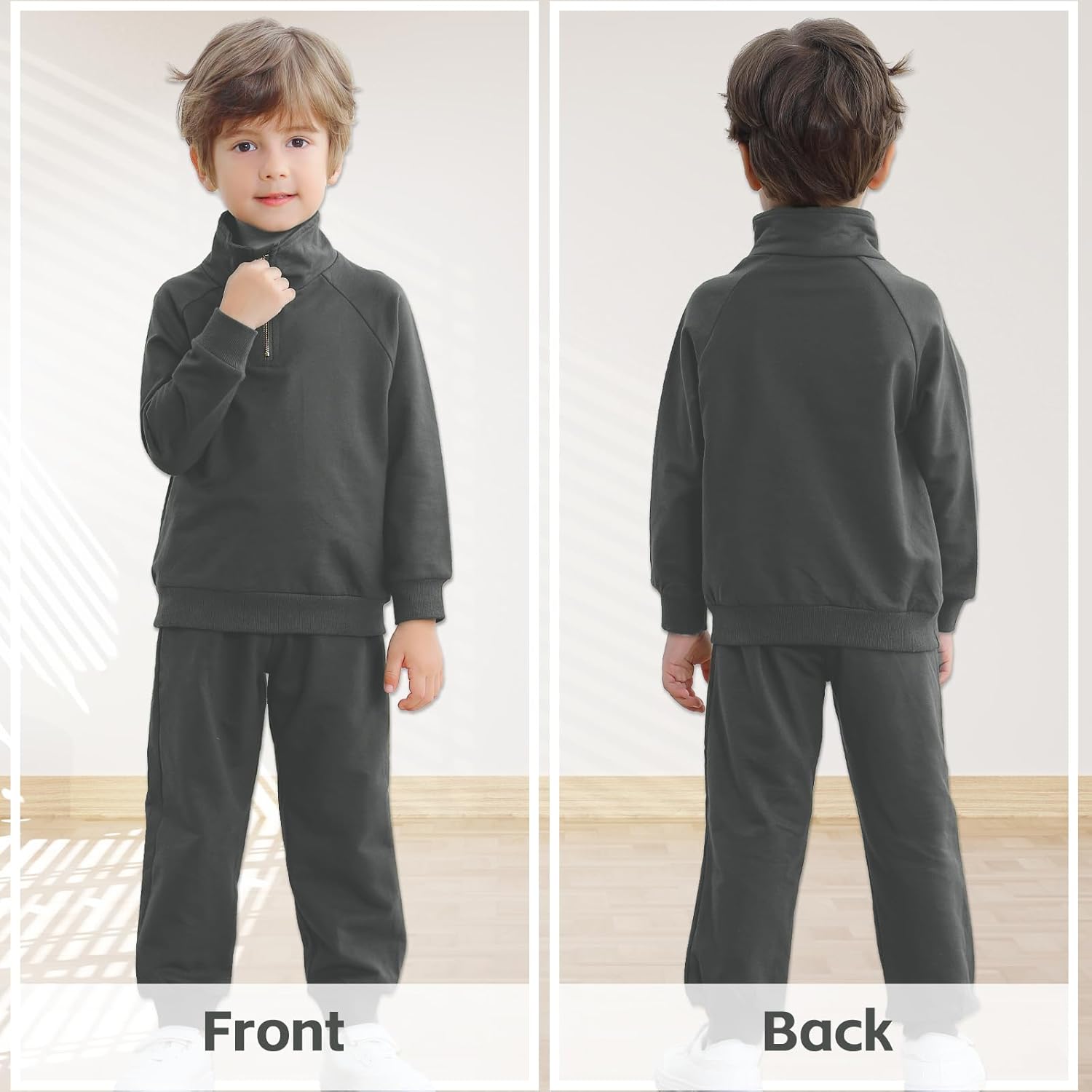 Kionio Boys Fall Winter Outfit - Stylish Sweatsuit Joggers Combo