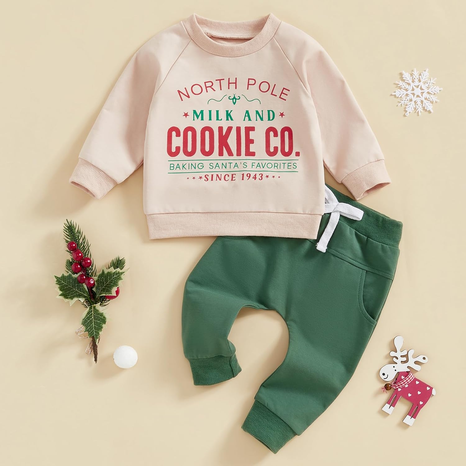 Stylish Christmas Sweater Pants Set for Toddler Boys