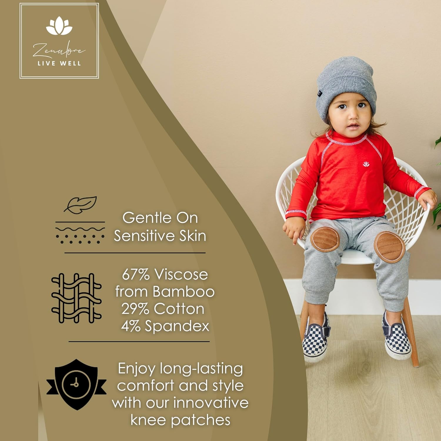 Comfortable Baby Pants with Knee Protection Toddler Preschooler