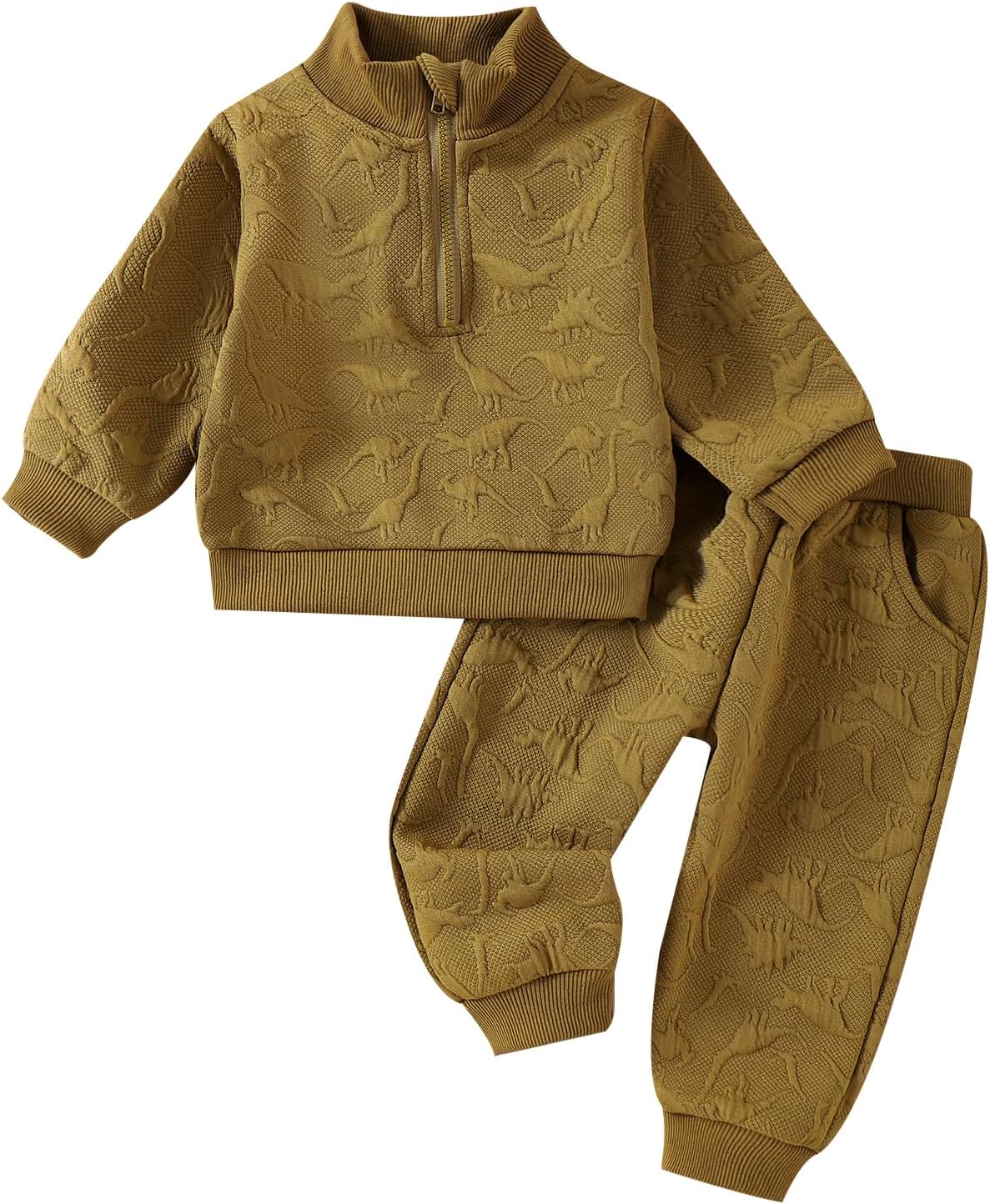 Bowler dinosaur toddler boys fall winter outfit set