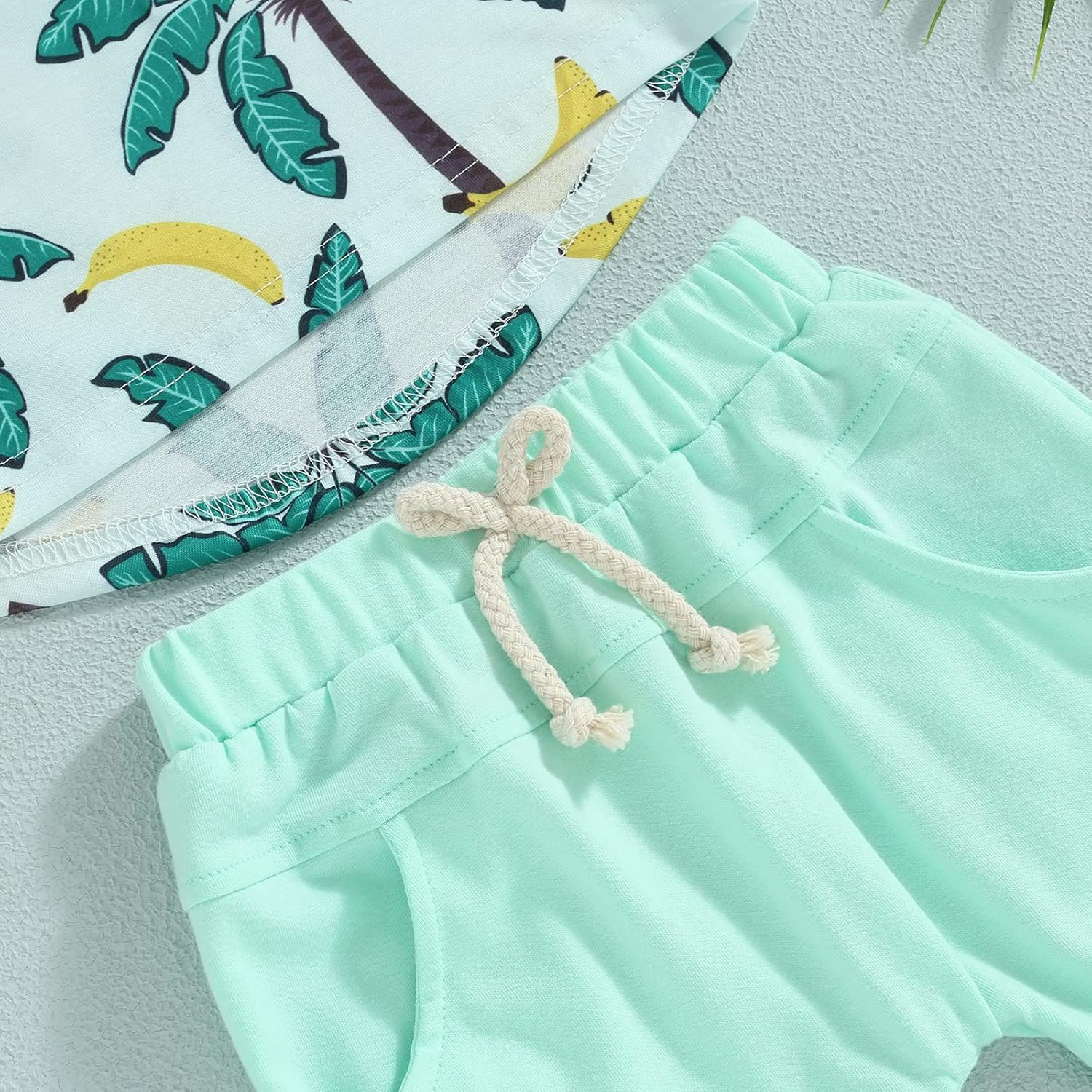 MABABY Newborn Toddler 12-18 Months Beach Short Sleeve Set