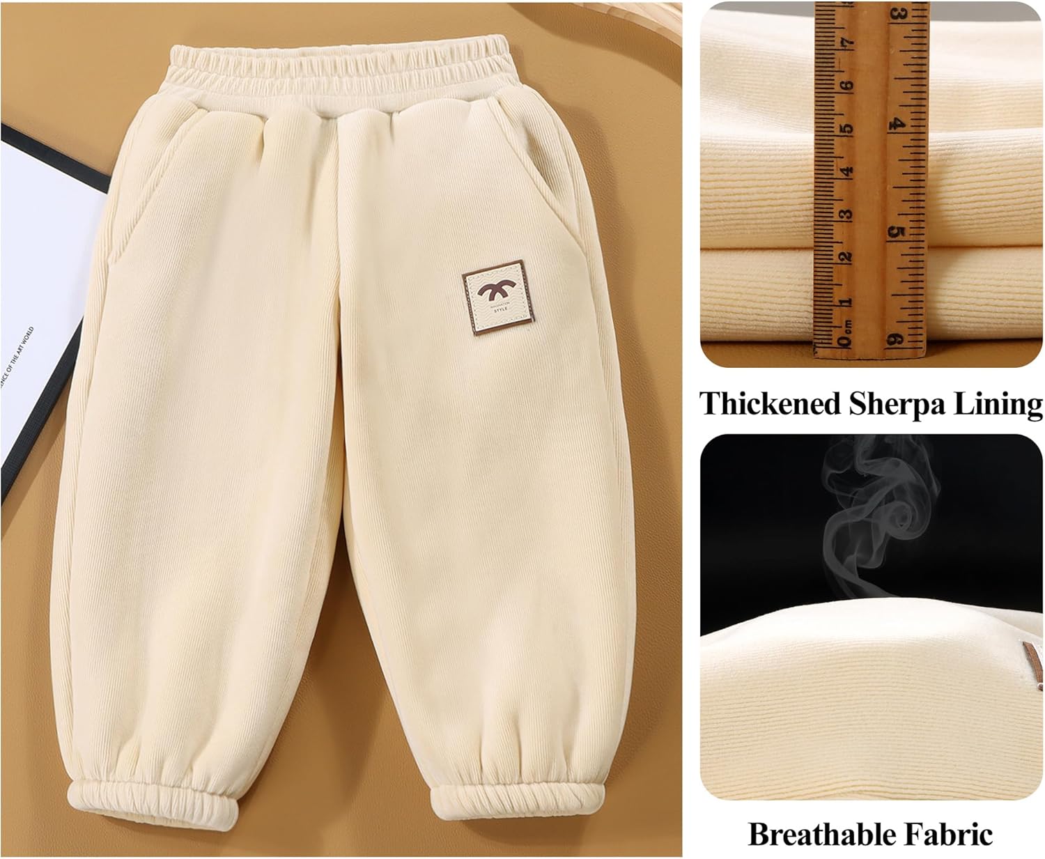 Happy Cherry Toddler KID Casual Fleece Lined Jogger Pants Winter Warm