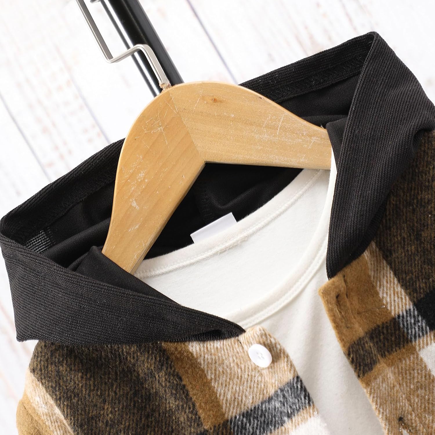2025 Plaid Long Sleeve Hoodie-Pants Set for Boys