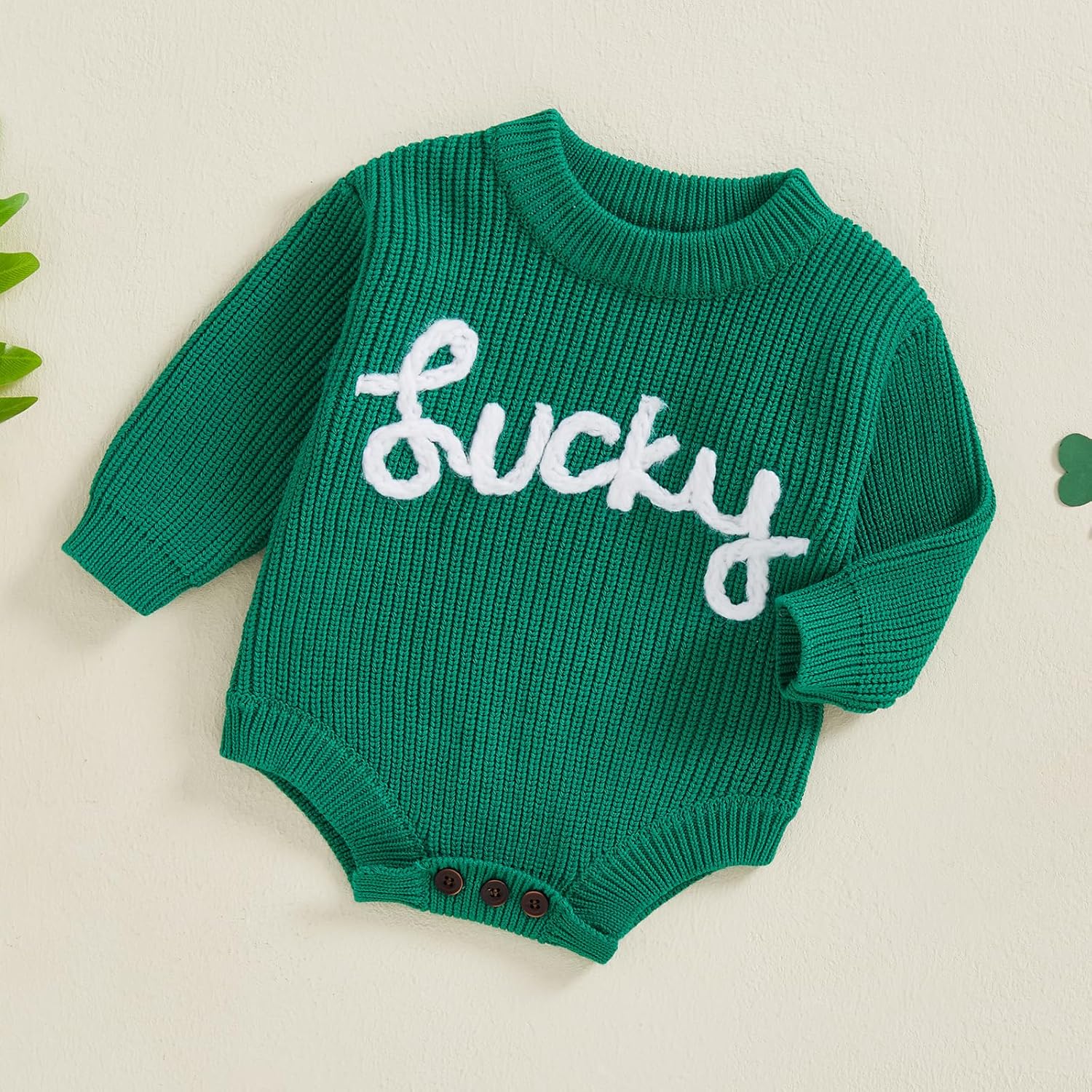 Baby Boy Girl St Patricks Day Romper Knit Sweater Outfit