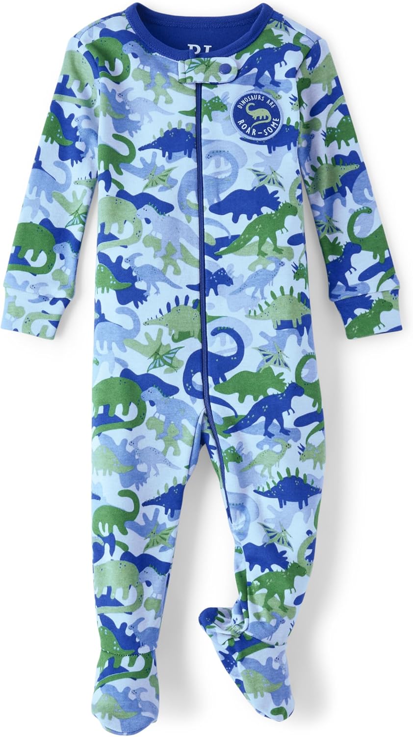 The Childrens Place Dino Camo Pajamas