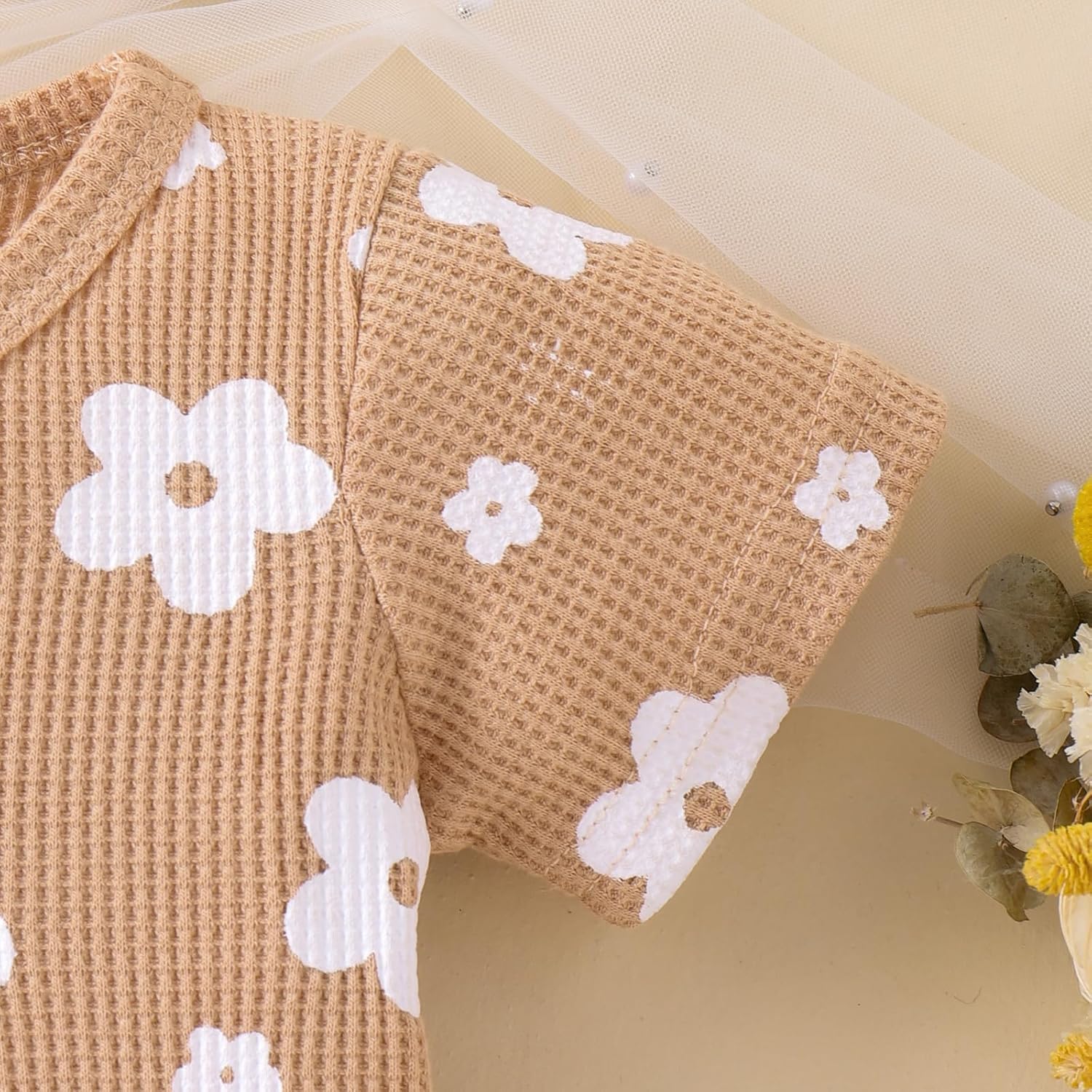 Cozy Floral Waffles for Little Ones 2-Piece Toddler Summer Set