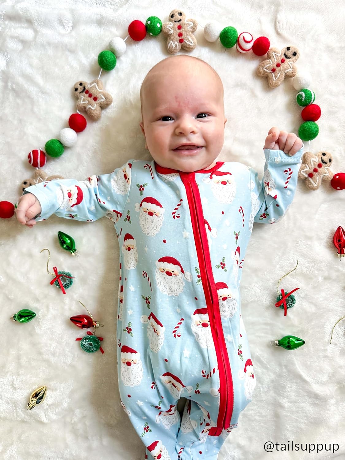 Adorable Blue Santa - Glow in the Dark Baby Sleeper