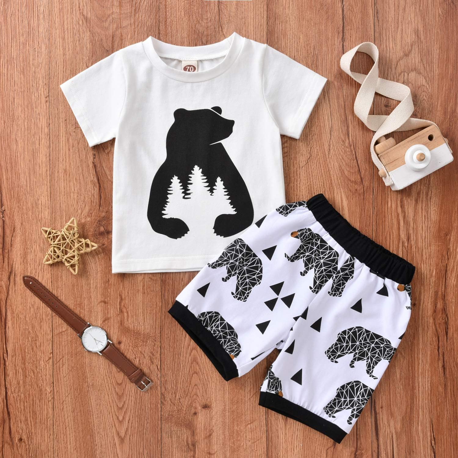 Unutiylo Toddler Boys Summer Clothes 2-Piece Set