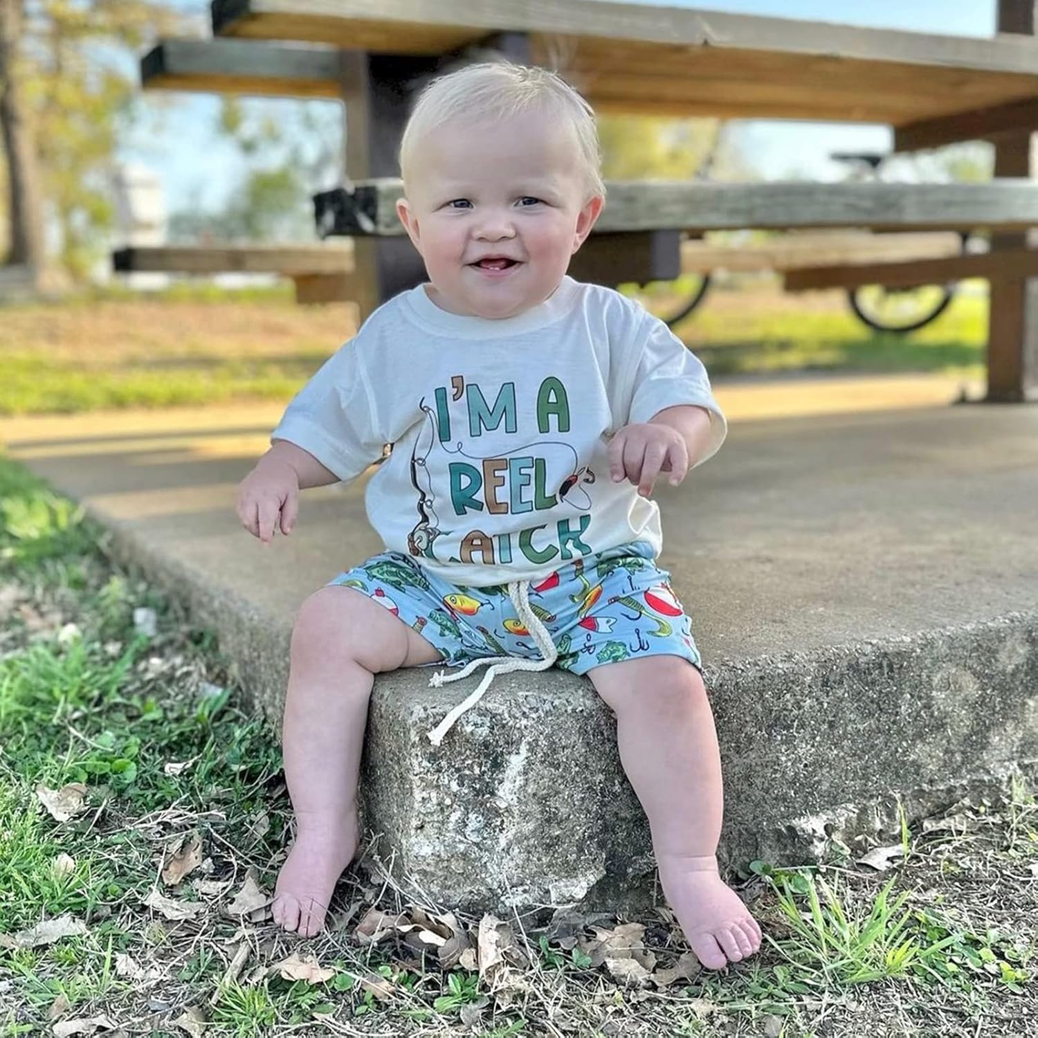 Meiweileya Toddler Boys Elastic Shorts Set