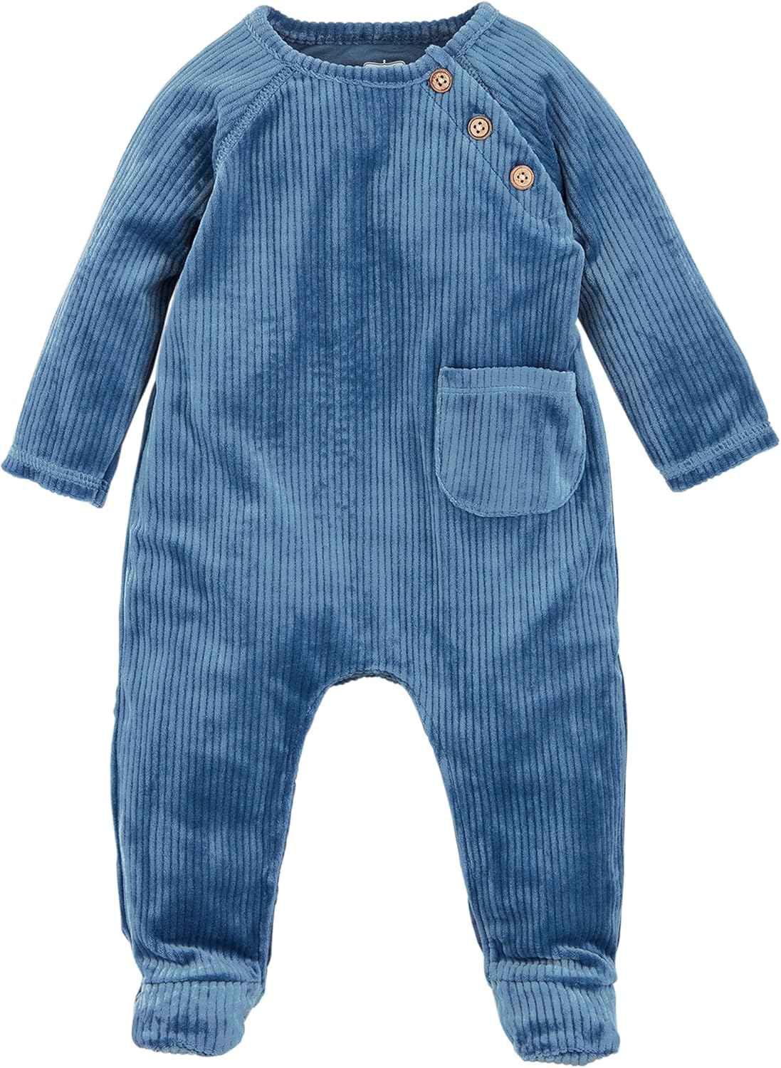Mud Pie Unisex Baby Sleepers Blue Velour