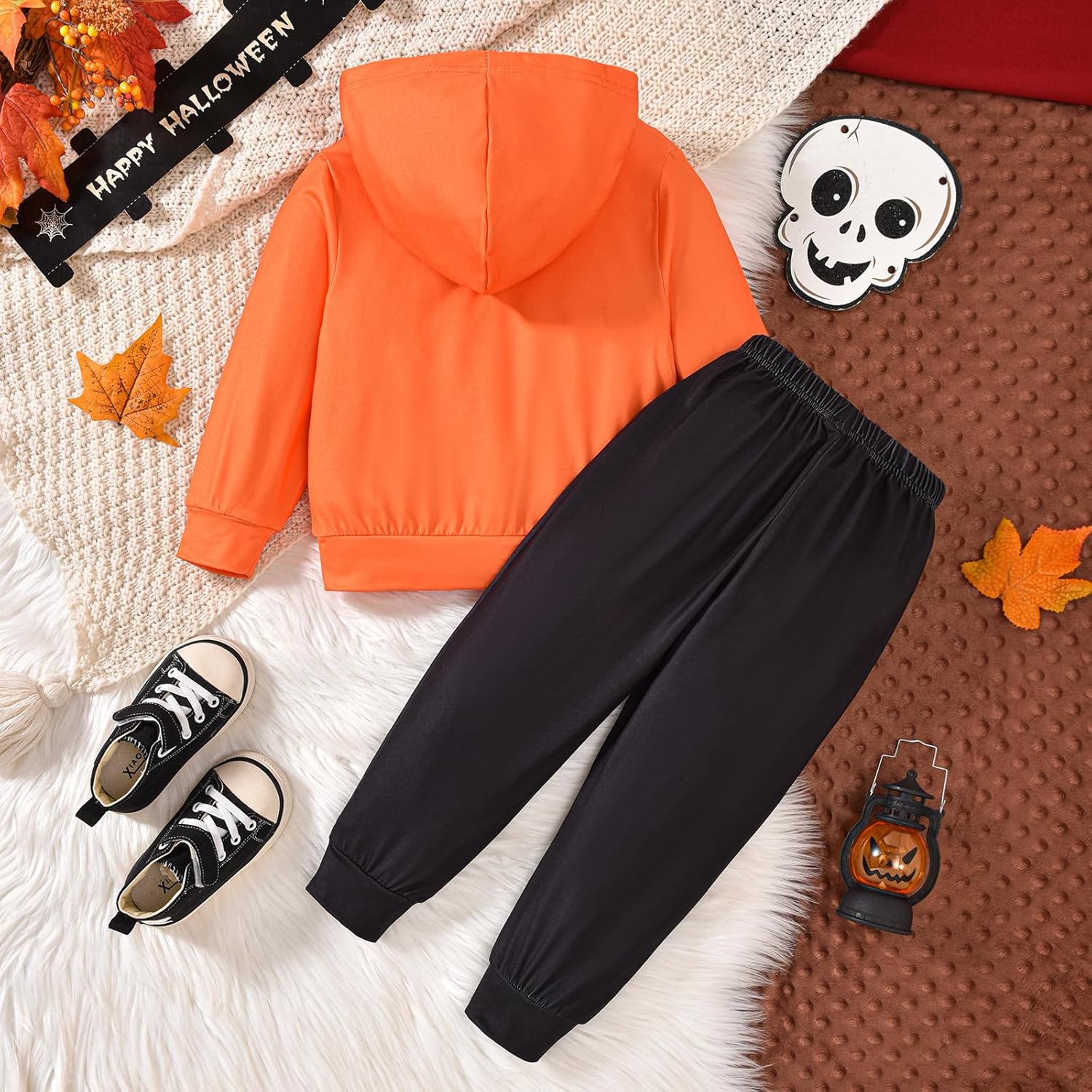 PENNSOY Little Baby Skeleton Print Halloween Outfit Set