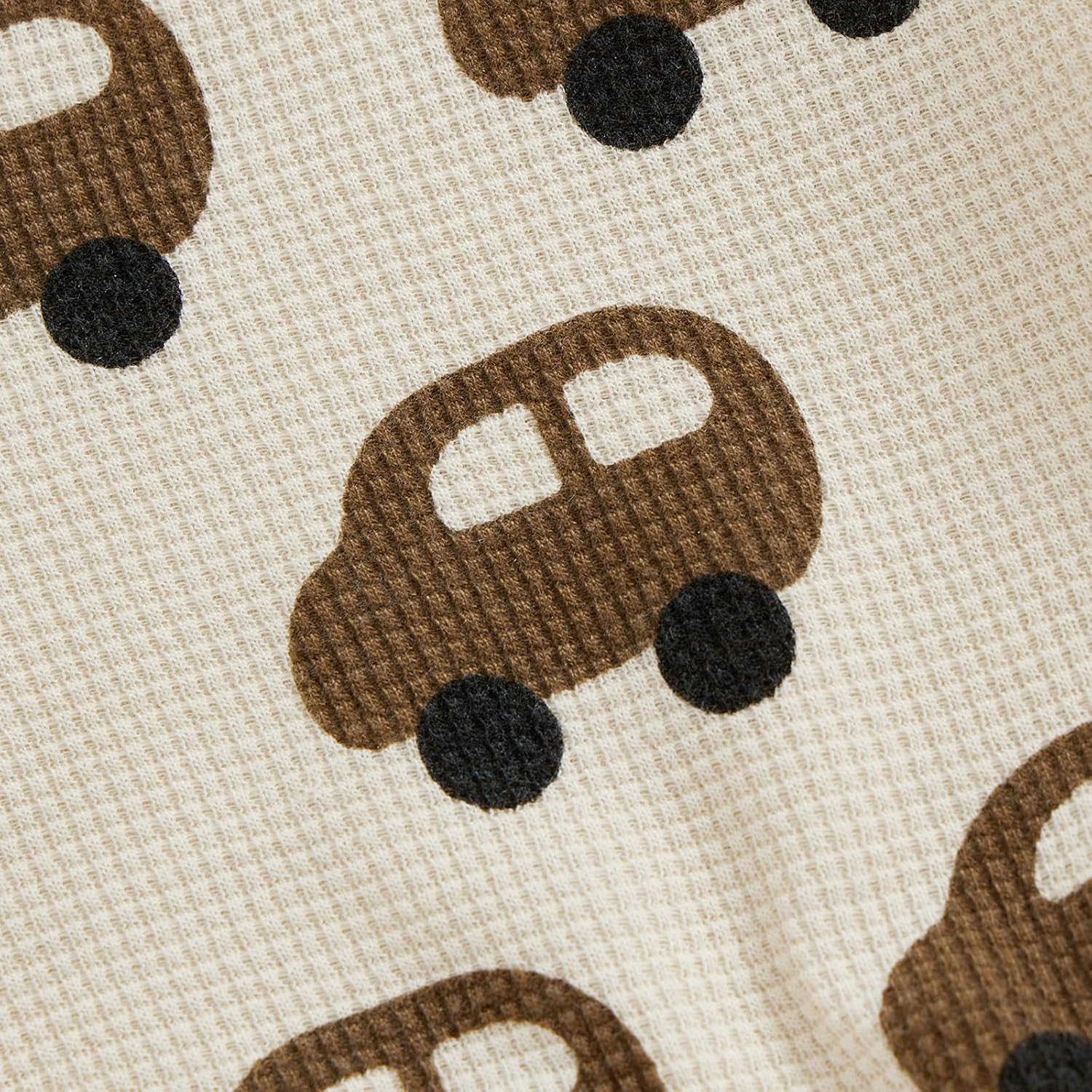 Toddler Boys Waffle Car Print Set